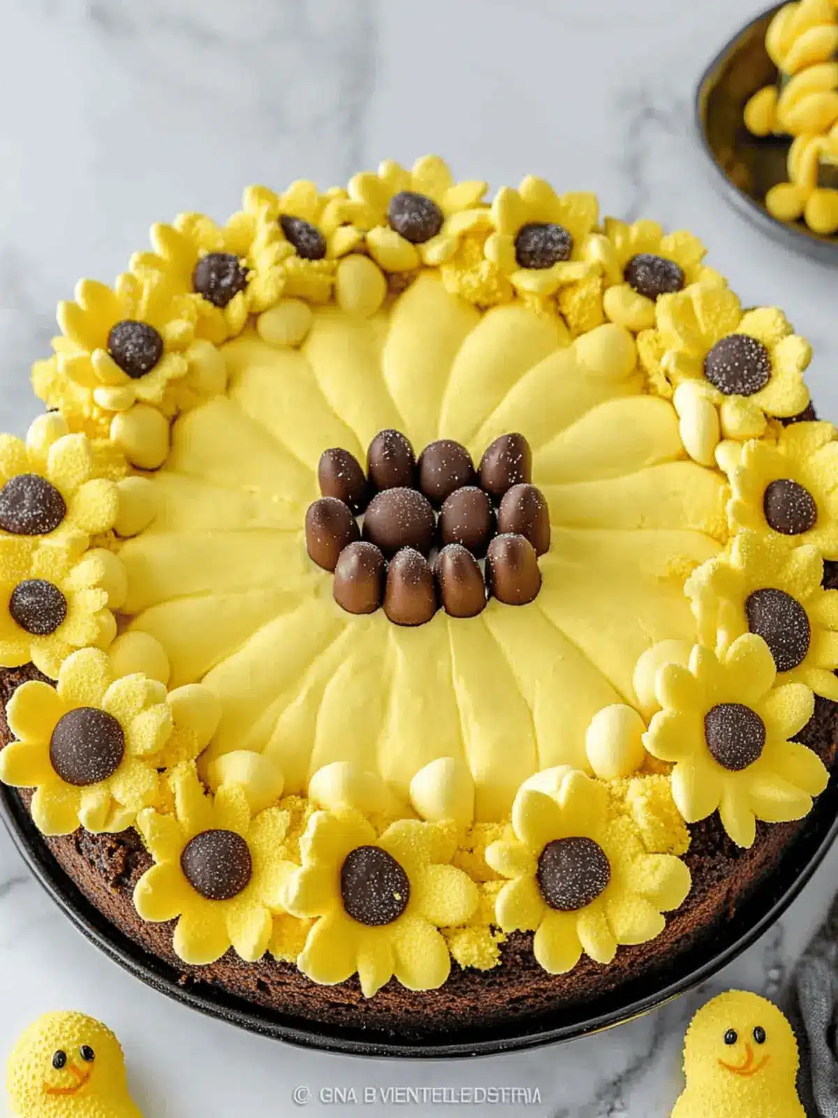 Peeps Sunflower Cake
