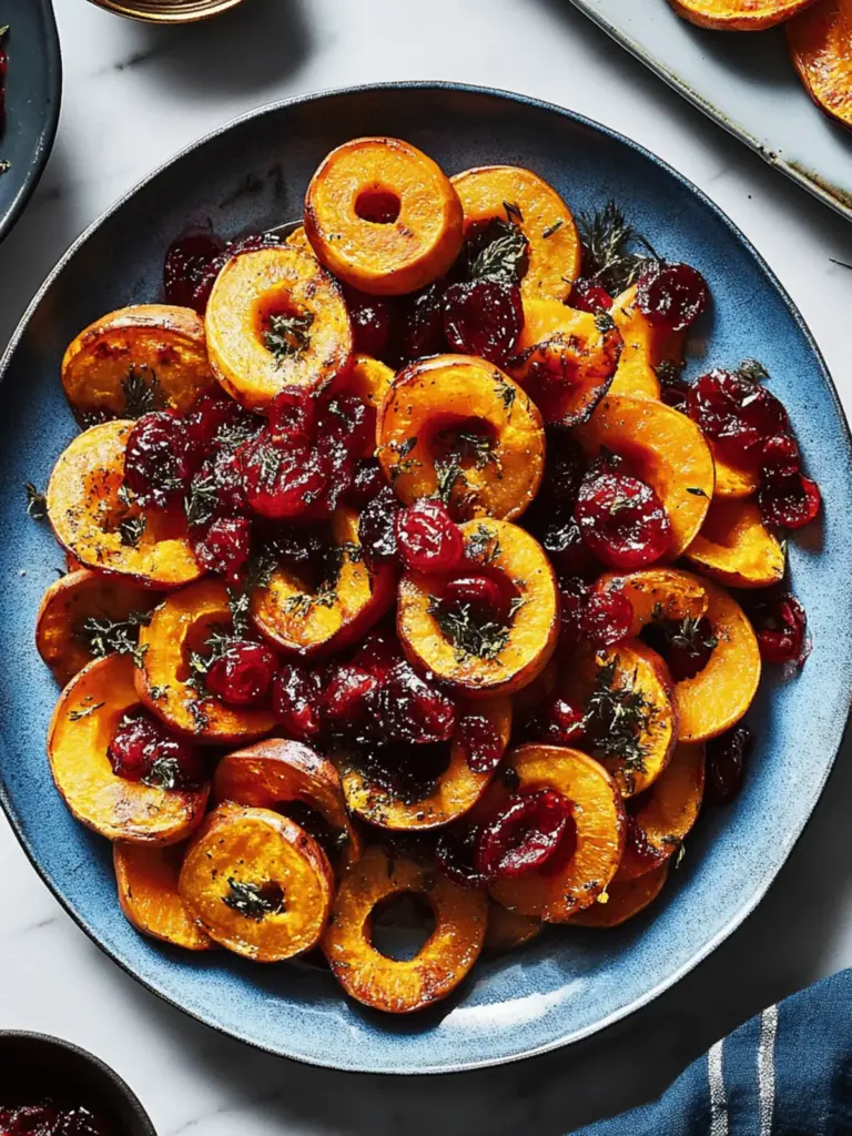 Roasted Sweet Potato and Delicata Squash With Cranberry Agrodolce