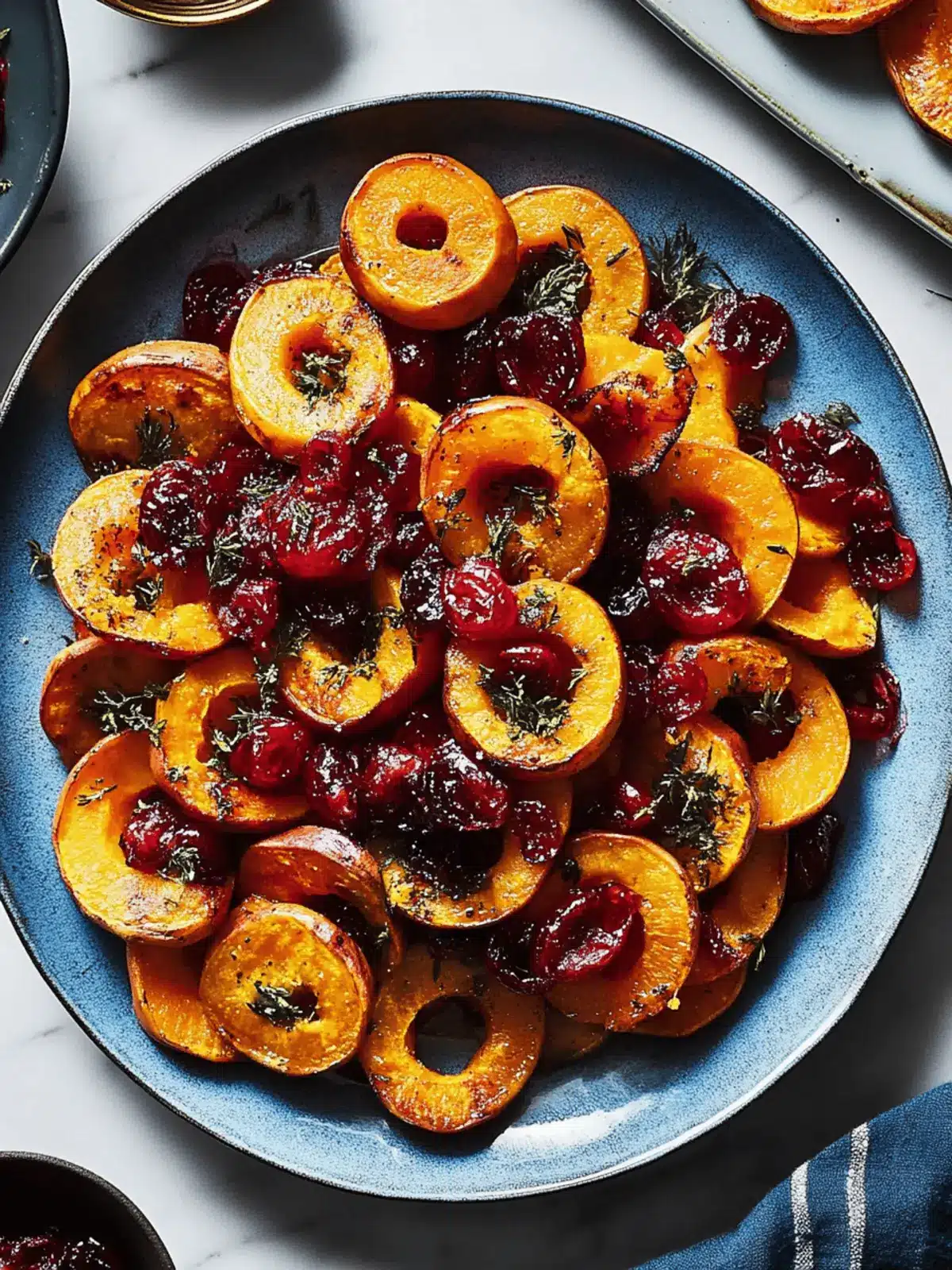 Roasted Sweet Potato and Delicata Squash With Cranberry Agrodolce