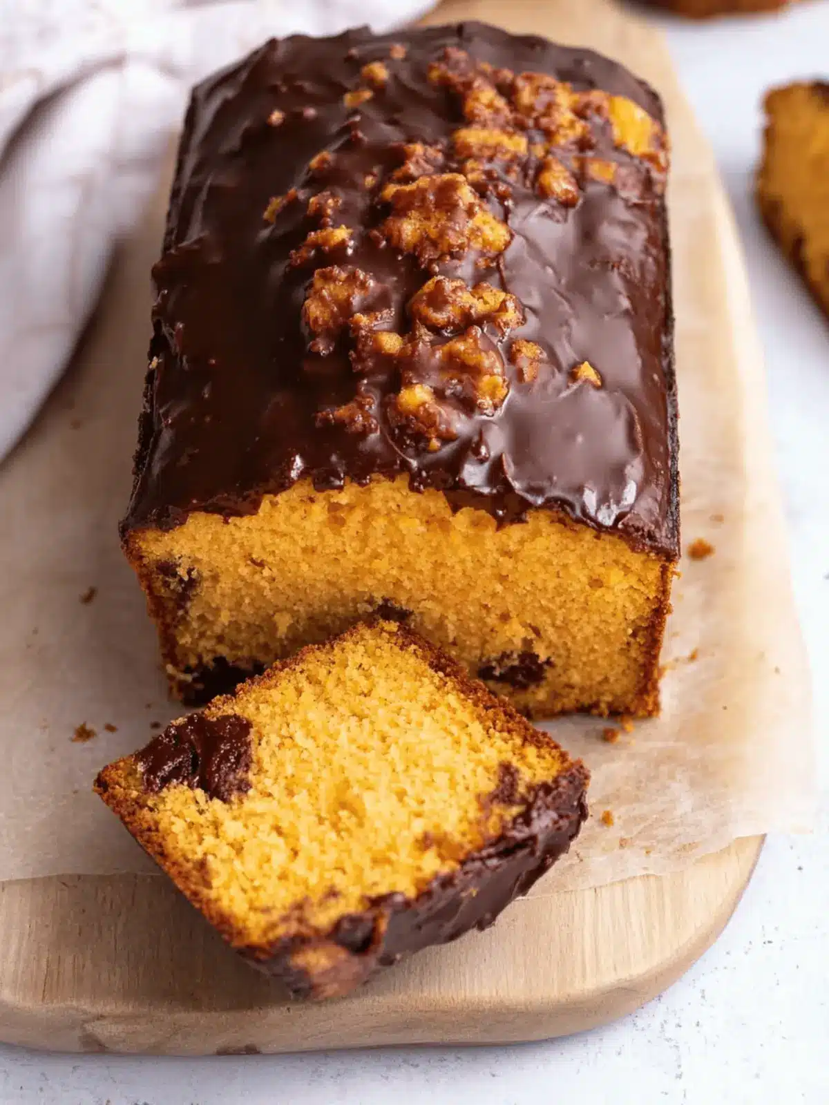 Sweetpotato Loaf with Chocolate Ganache