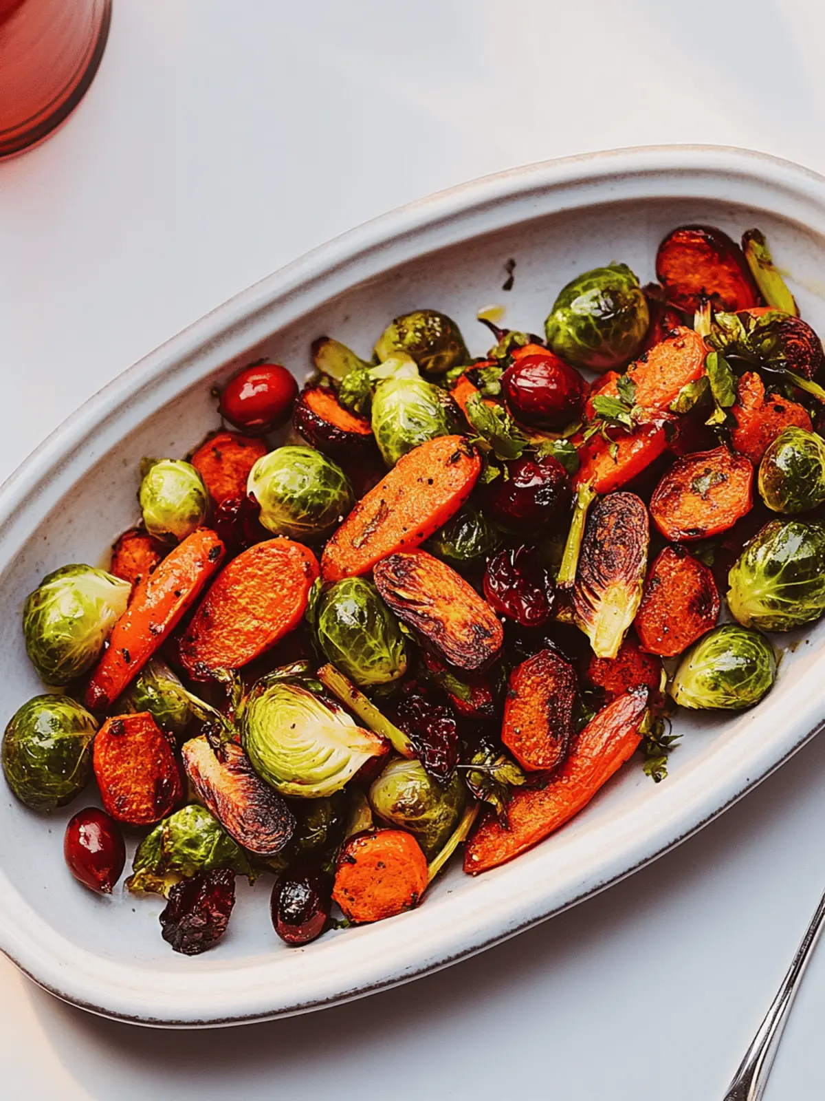 Savory Roasted Carrot, Brussels Sprout, and Cranberry Salad Delight 4 Roasted Carrot, Brussels Sprout, and Cranberry Salad
