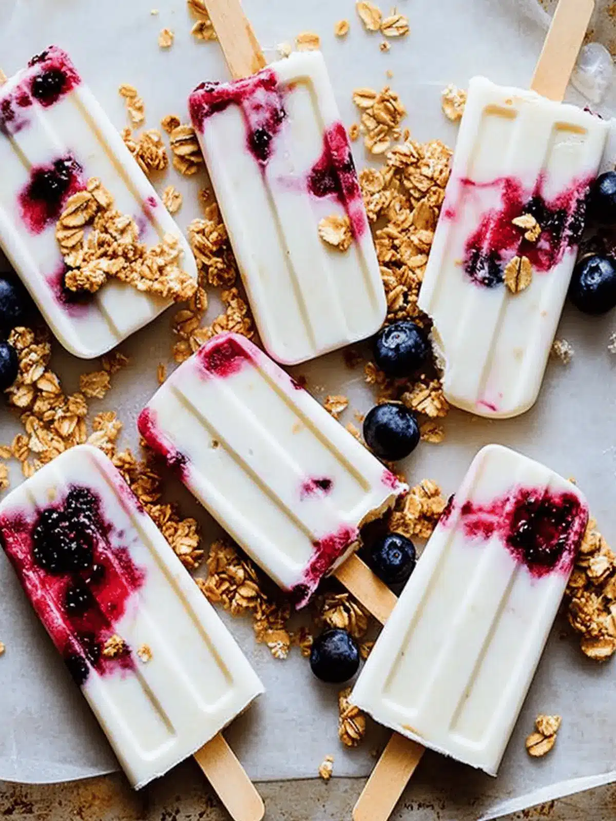 Breakfast Yogurt Pops with Fruit and Granola