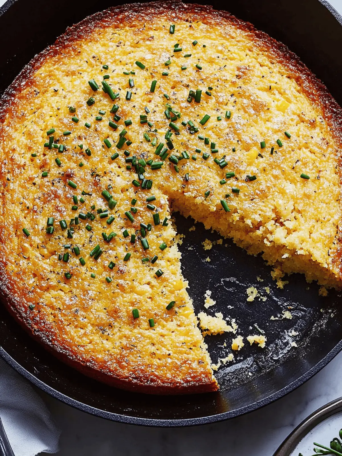 Skillet Cornbread With Chives