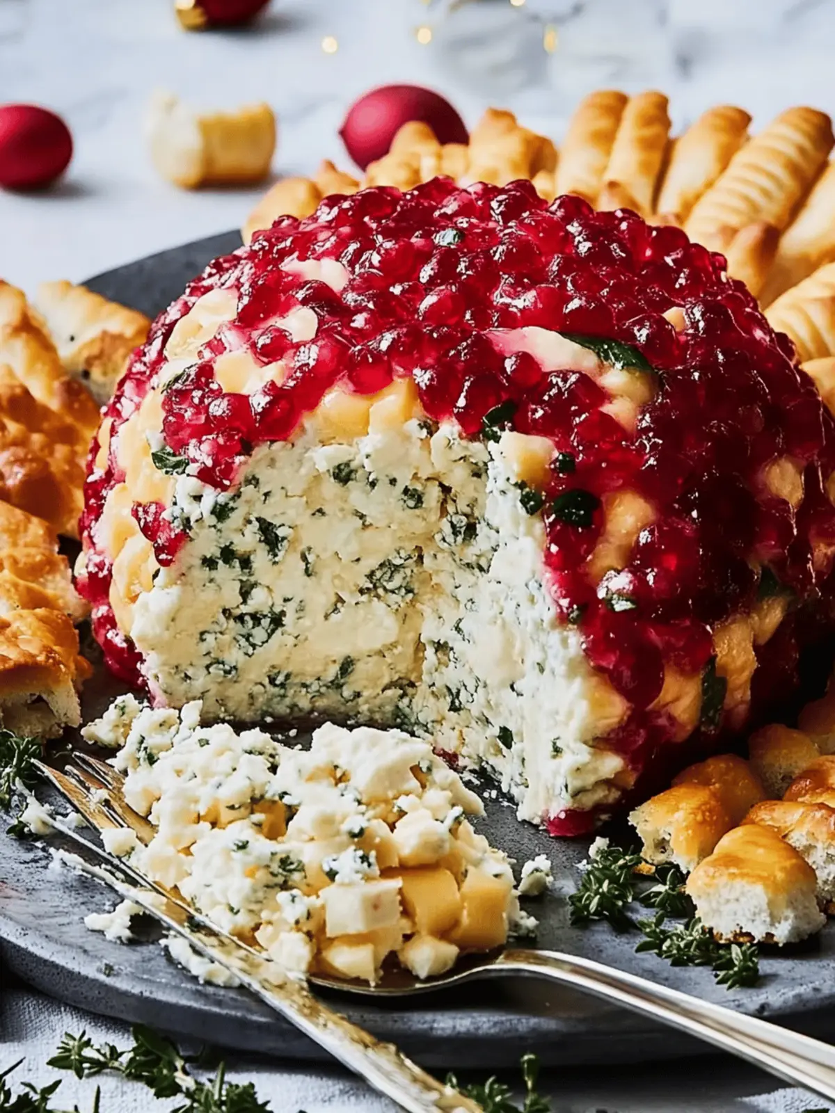 Festive Christmas Cheese Ball with Pomegranate Twist 4 Christmas Cheese Ball