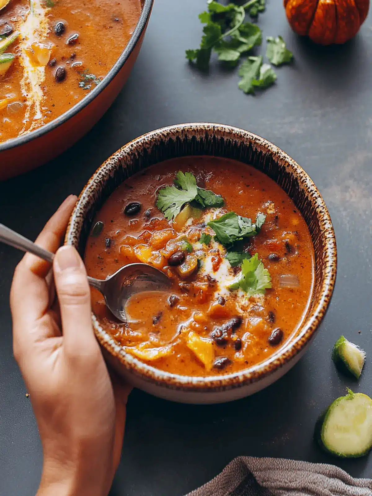 1-Pot Pumpkin Black Bean Soup