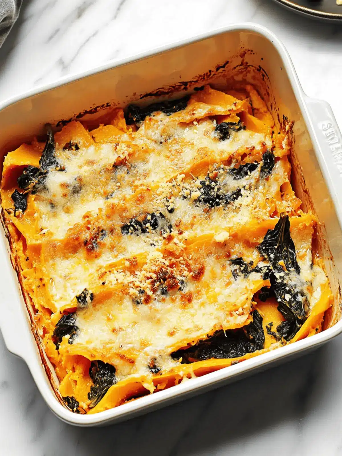Delicious Butternut Squash and Creamed-Spinach Gratin Recipe 2 Butternut Squash and Creamed-Spinach Gratin