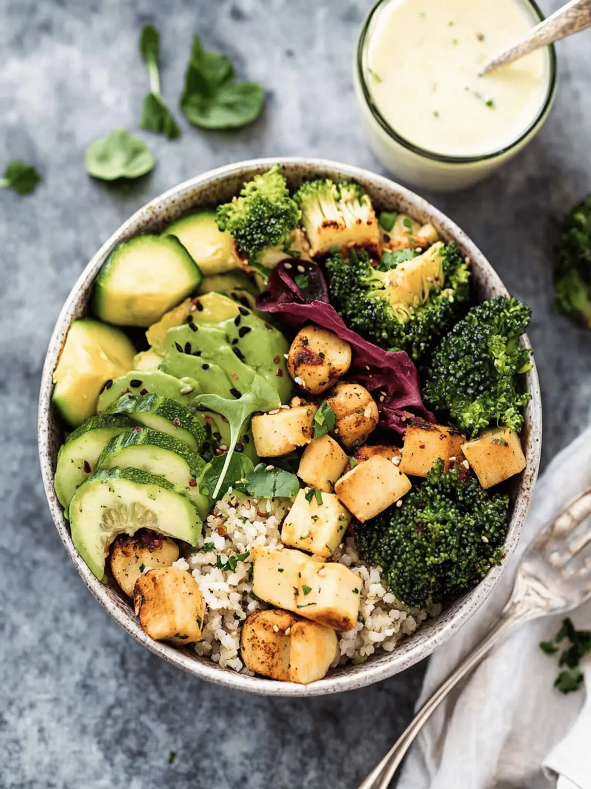 Buddha Bowl with Veggies and Tahini Dressing