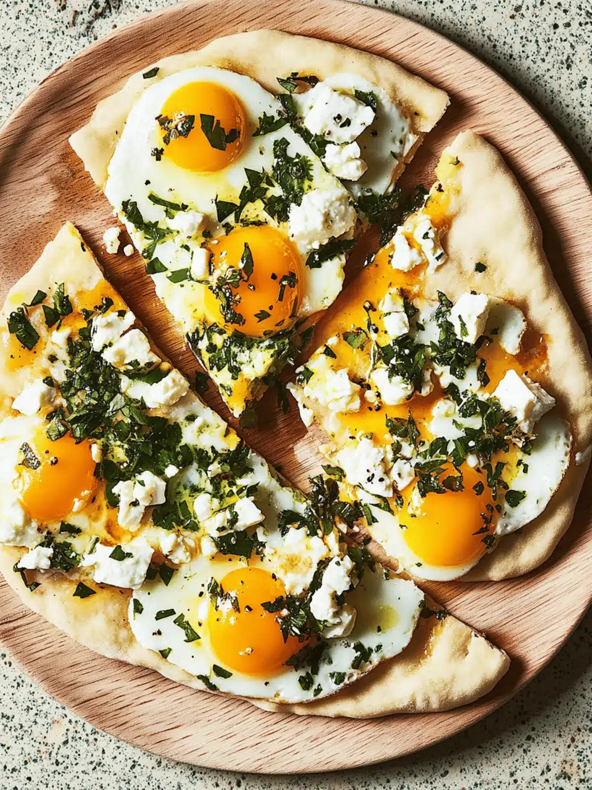 Jammy Eggs and Feta Flatbreads with Herbs