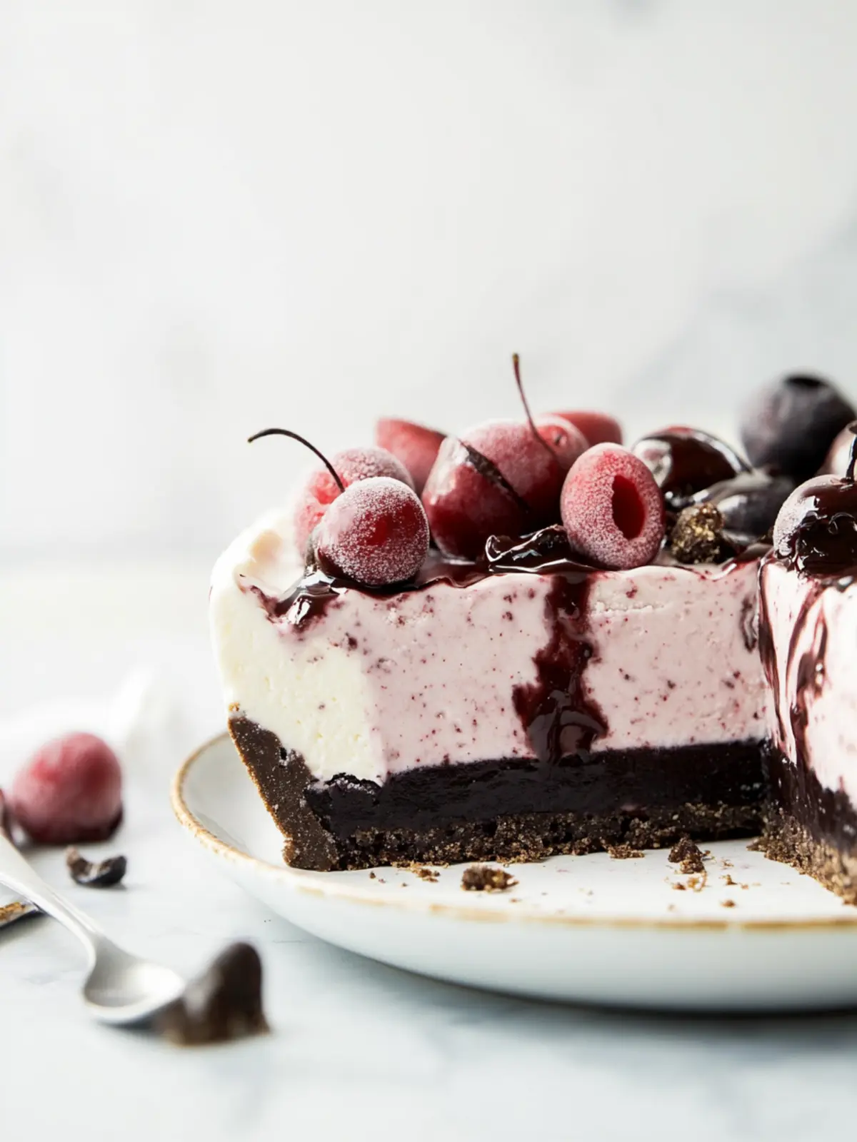 Frozen Black Forest Cheesecake: No-Bake Dreamy Delight 2 Frozen Black Forest Cheesecake