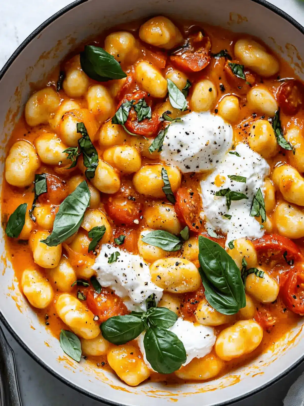 Creamy Tomato Gnocchi with Burrata Ready in 30 Minutes 5 30 Minute Creamy Tomato Gnocchi with Burrata