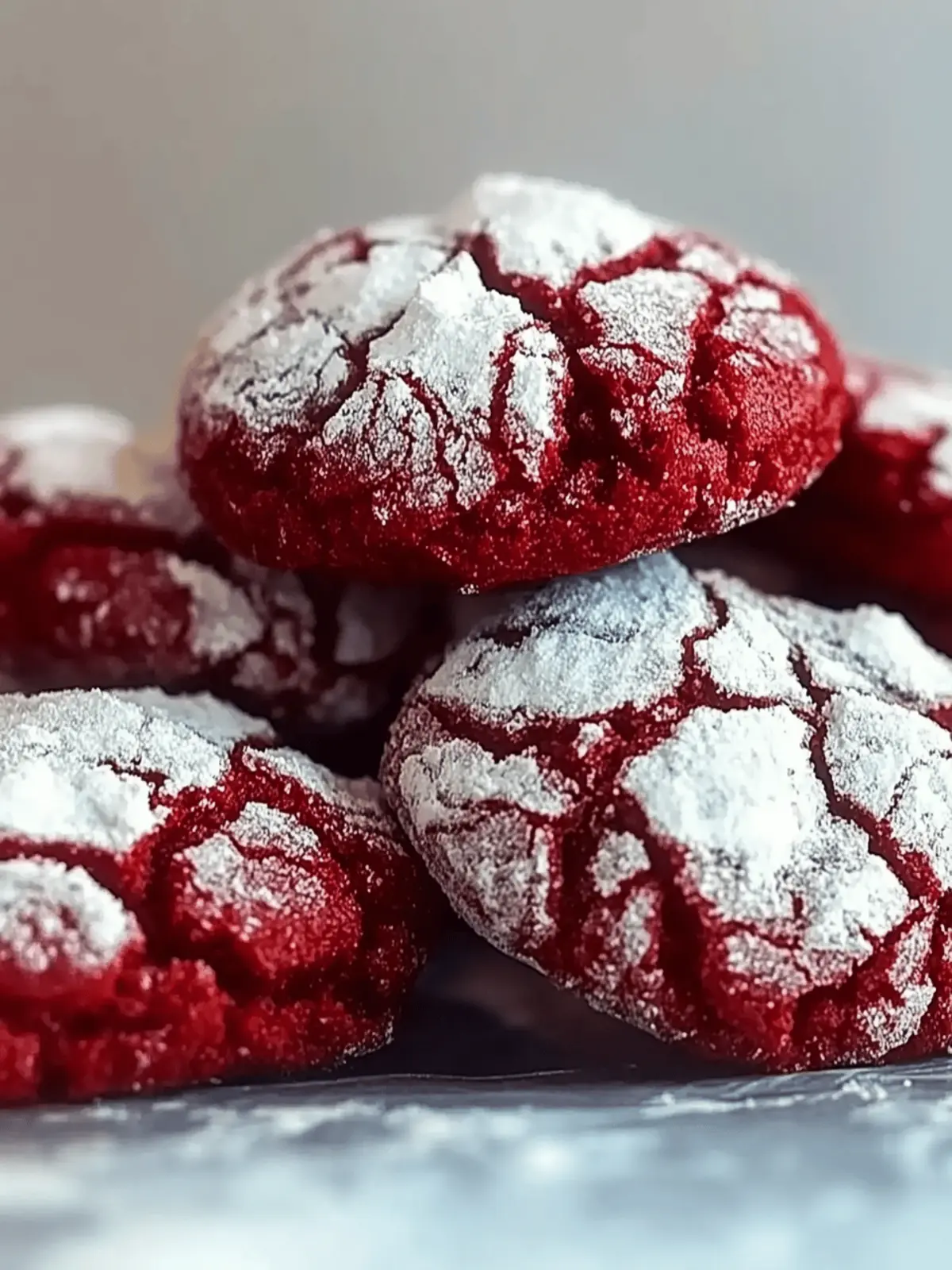 The Easiest Red Velvet Crinkle Cookies