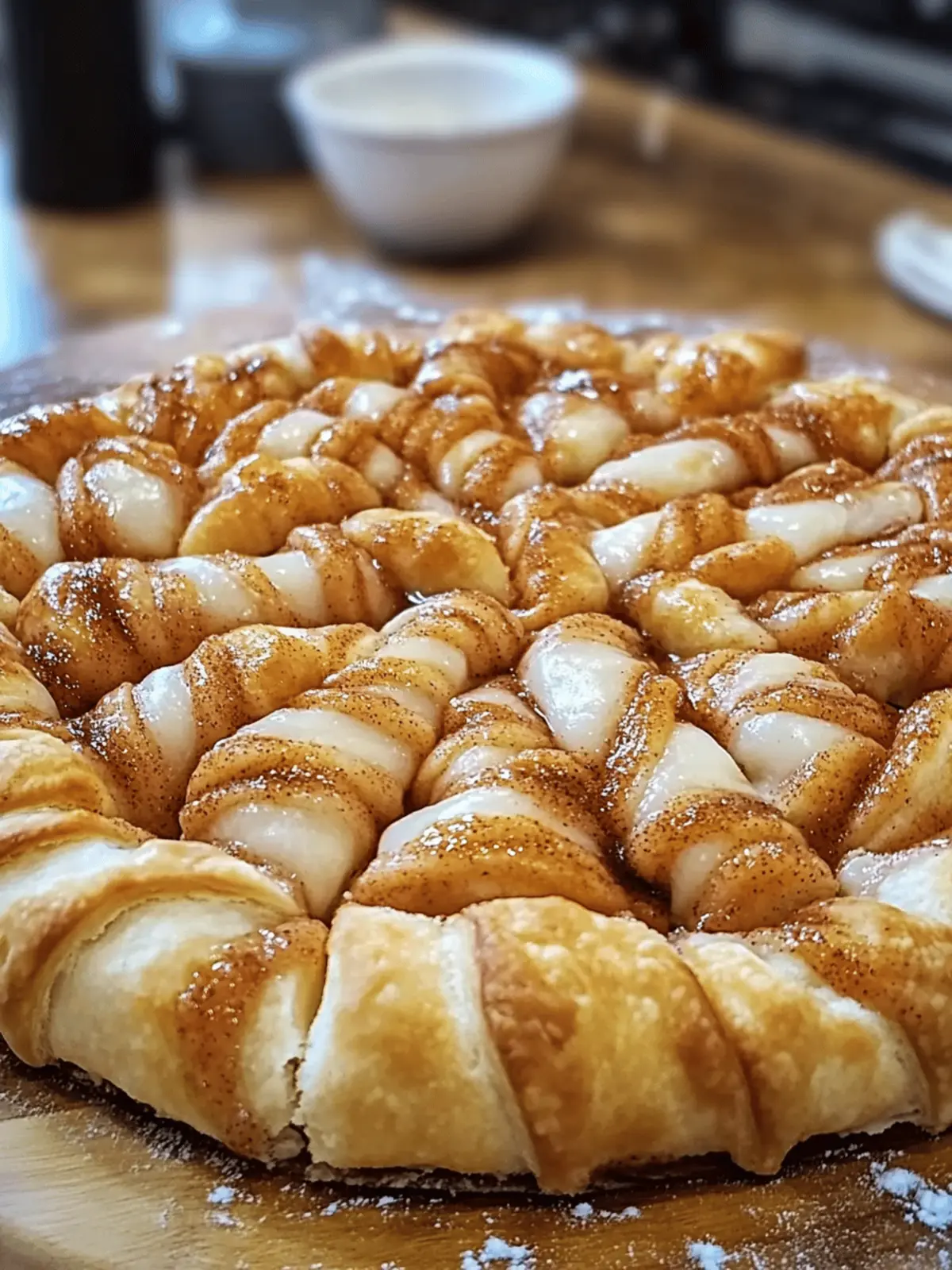 Cinnamon Sugar Pizza Made With Crescent rolls