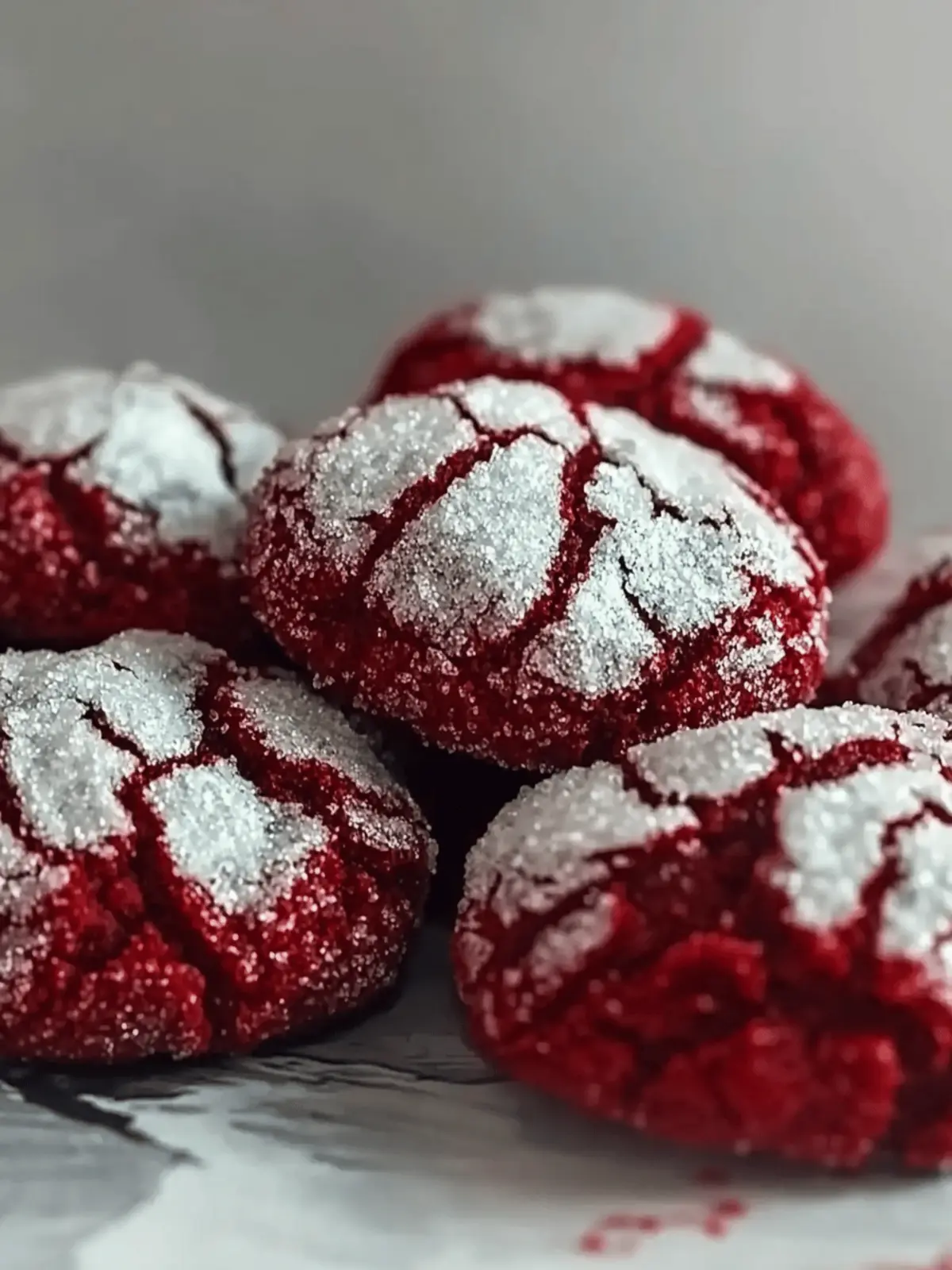 The Easiest Red Velvet Crinkle Cookies
