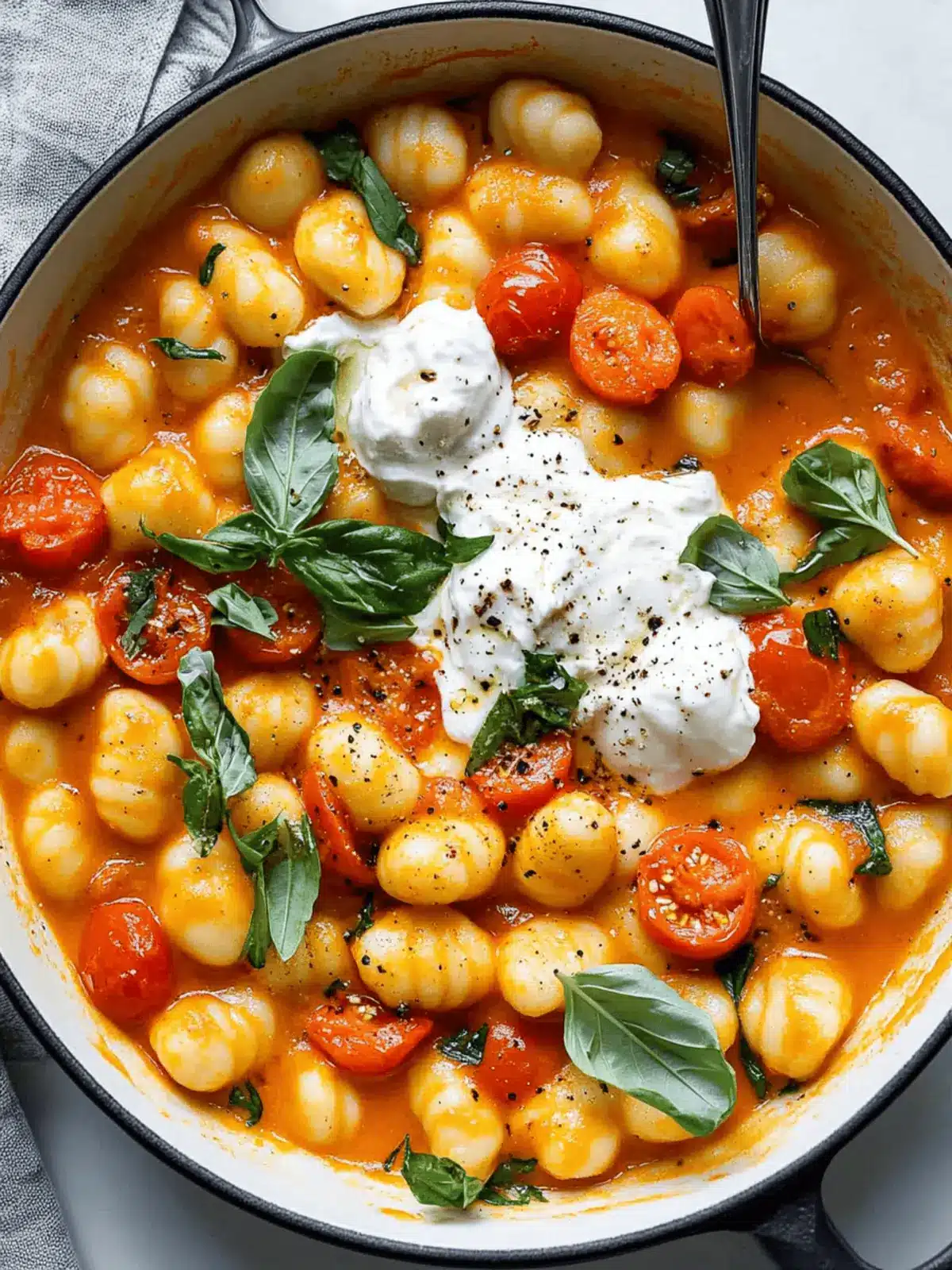 Creamy Tomato Gnocchi with Burrata Ready in 30 Minutes 4 30 Minute Creamy Tomato Gnocchi with Burrata