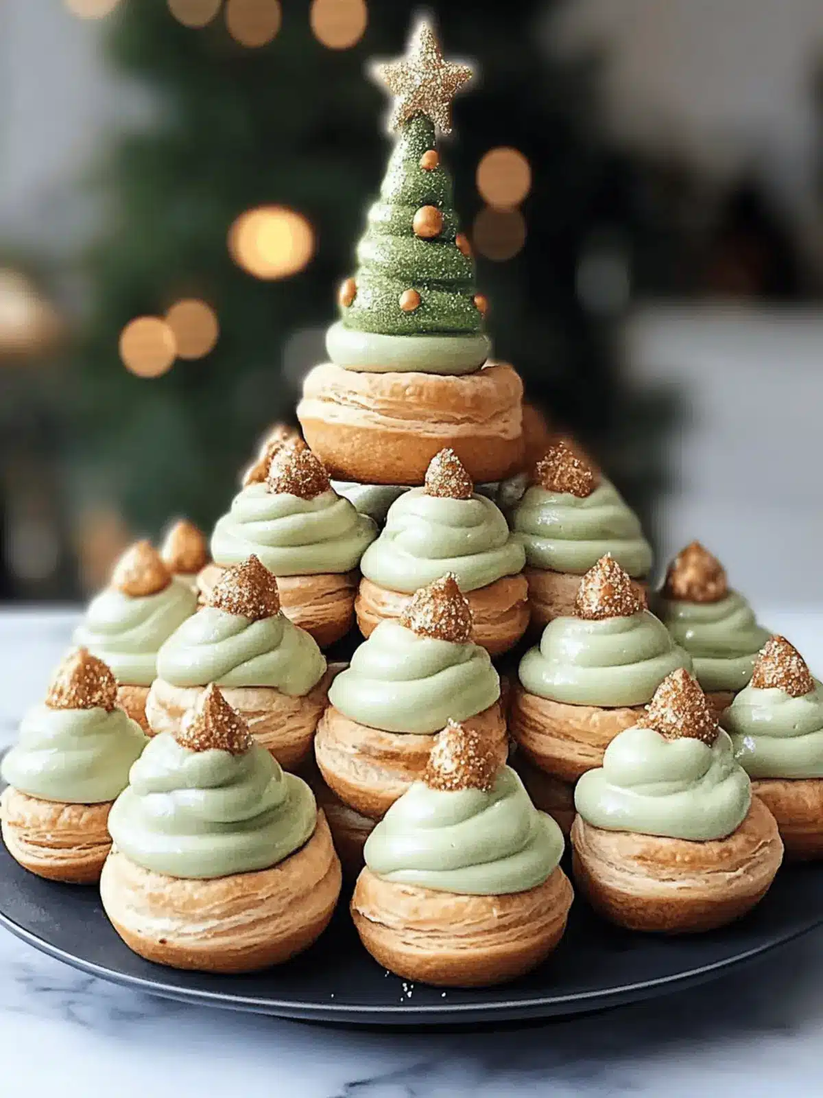 Irresistible Christmas Tree Cream Puffs for Festive Fun