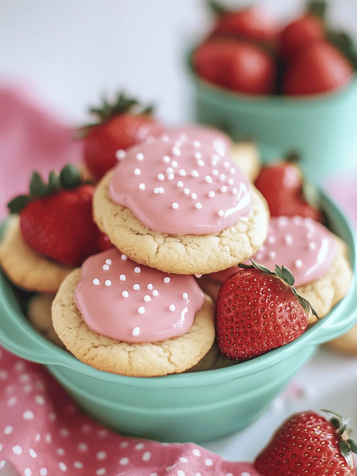 Strawberry Milkshake Cookies