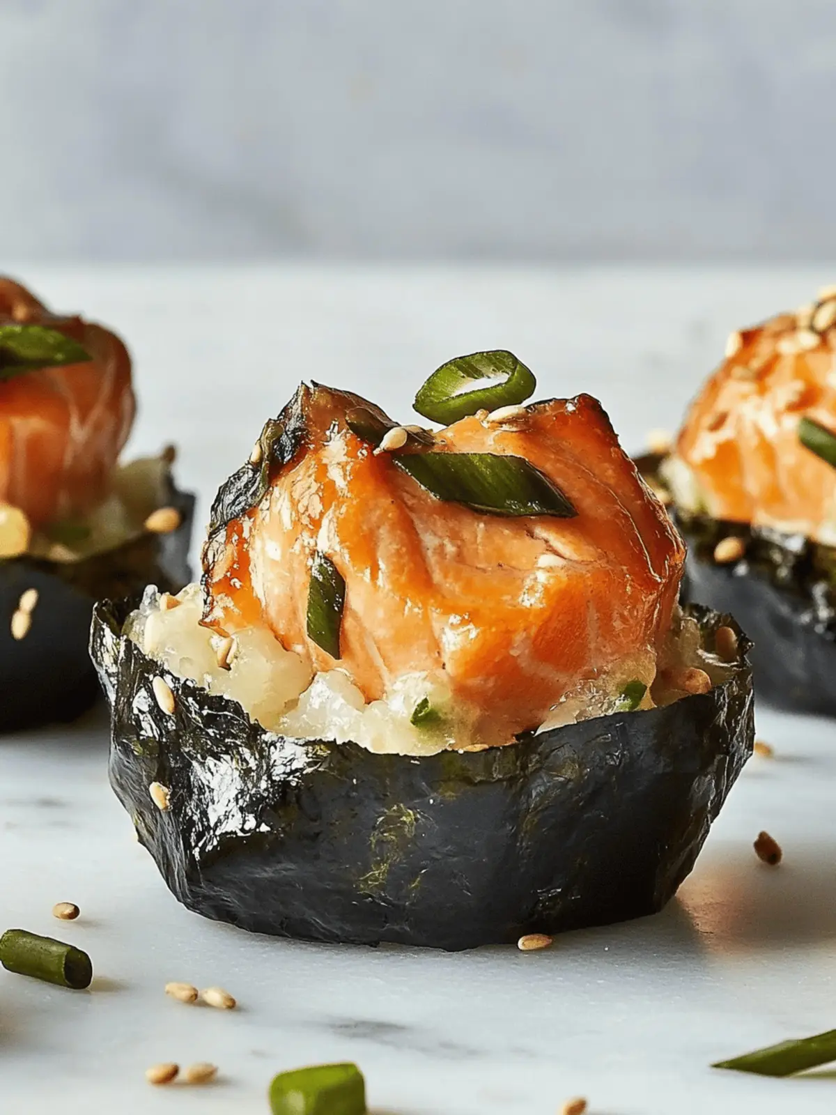 Baked Salmon Sushi Cups: Your Perfect New Year's Eve Appetizer 5 Baked Salmon Sushi Cups - New Year's Eve Appetizer