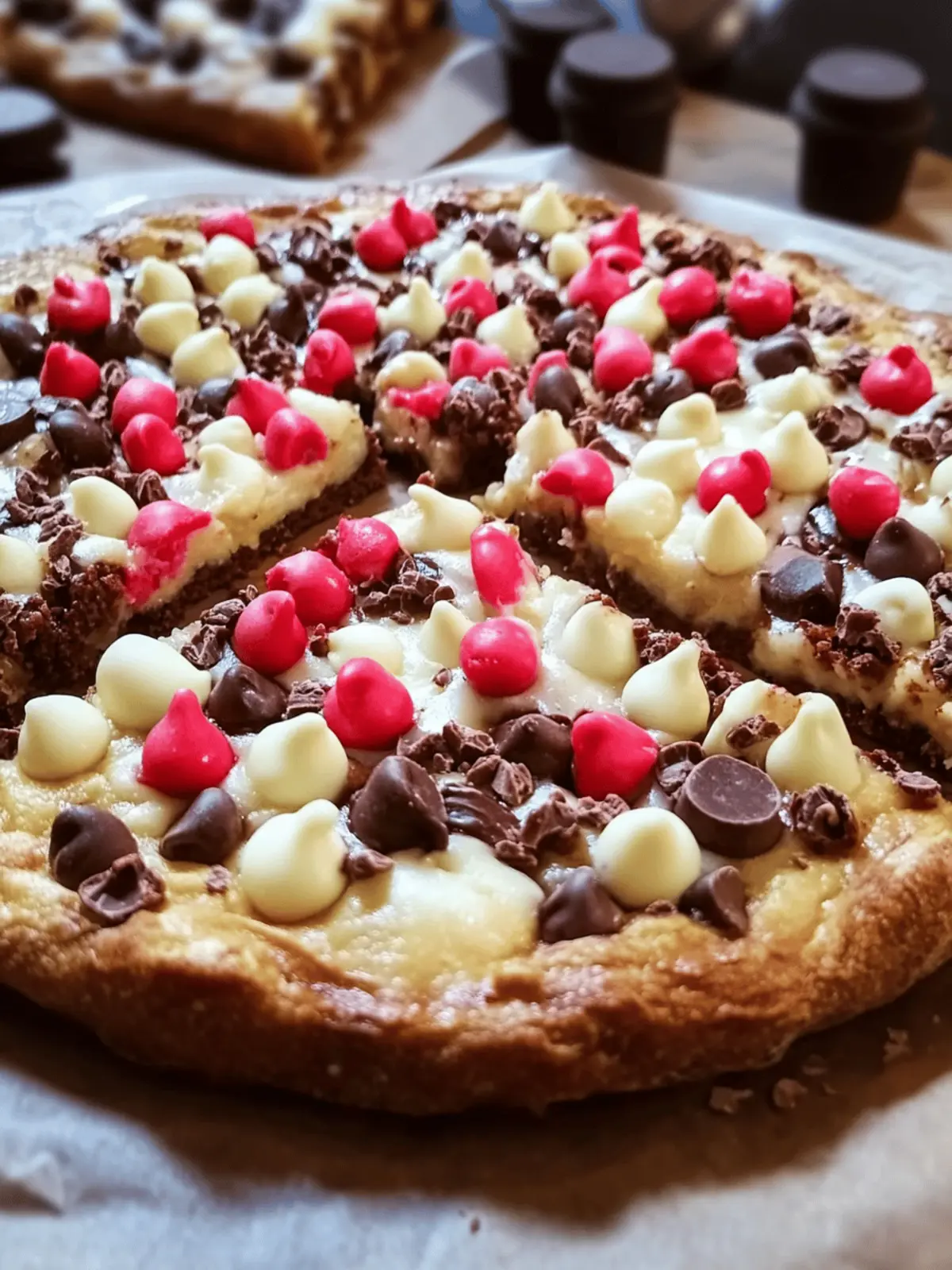 White Chocolate Brownie Pizza