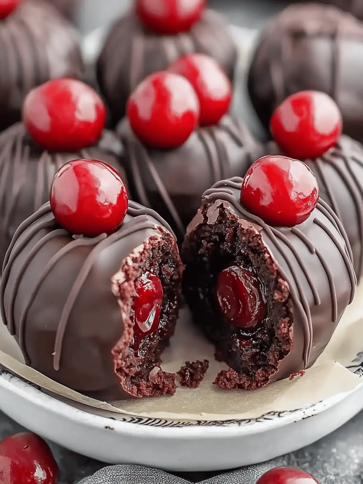Chocolate Covered Cherry Brownie Bombs