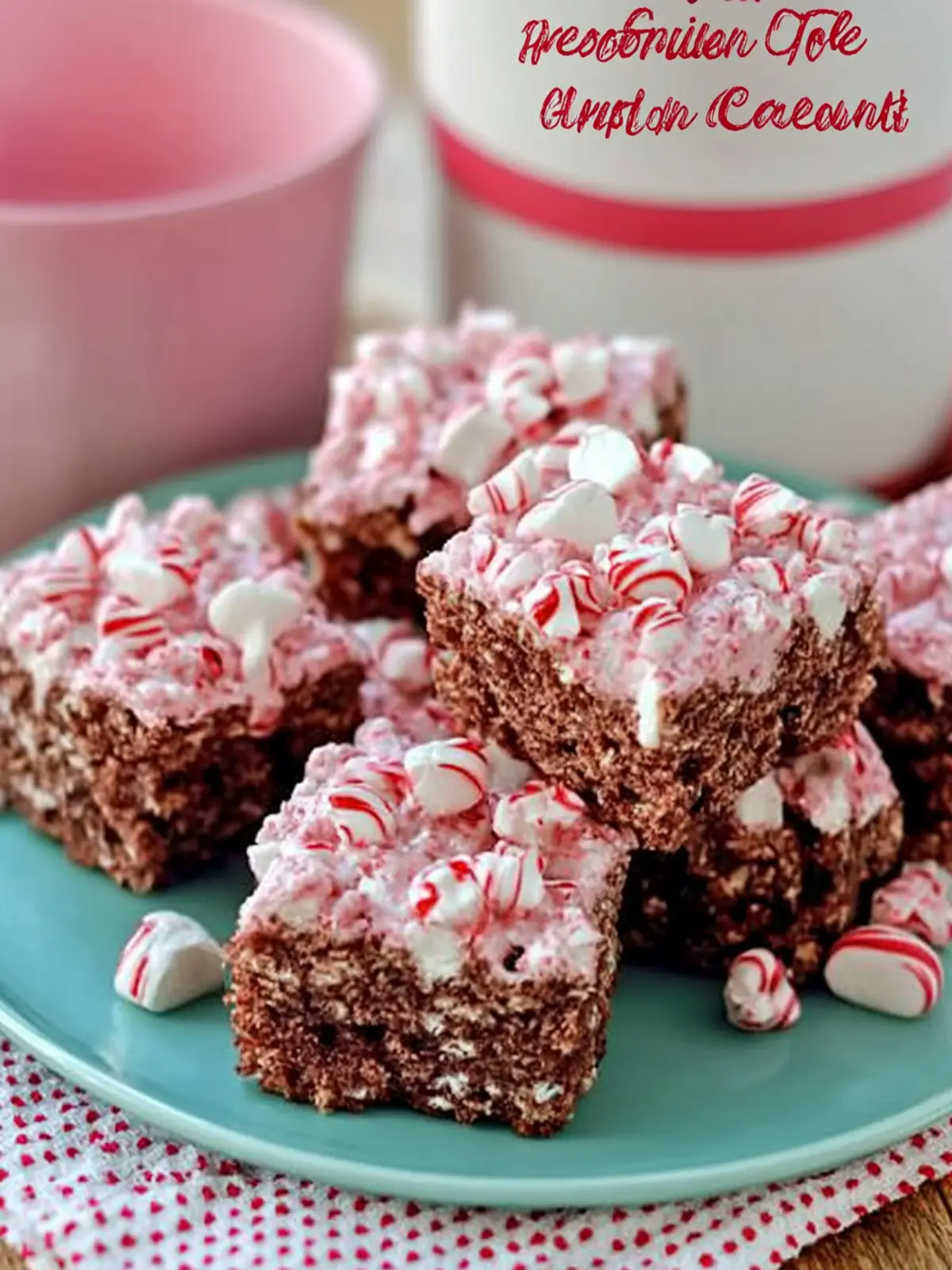 Peppermint Hot Chocolate Krispies Treats