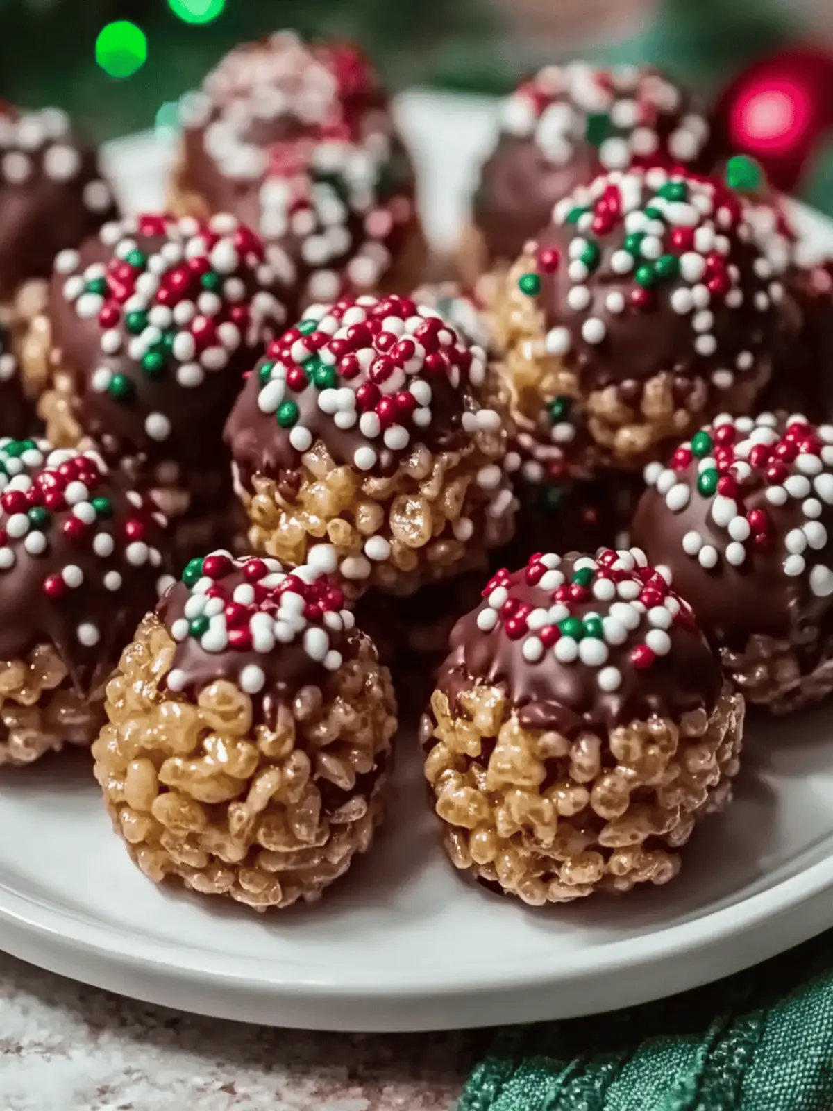 Christmas Chocolate Rice Krispie Balls