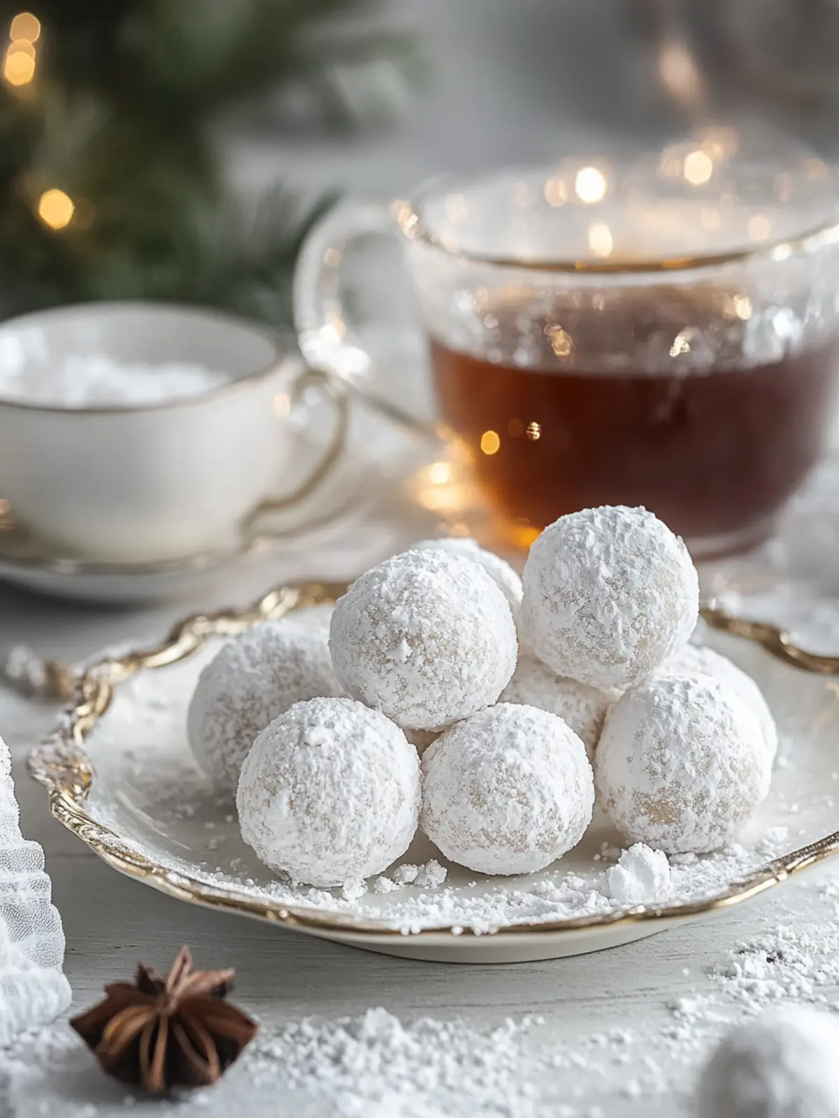 Gingerbread Snowball Cookies