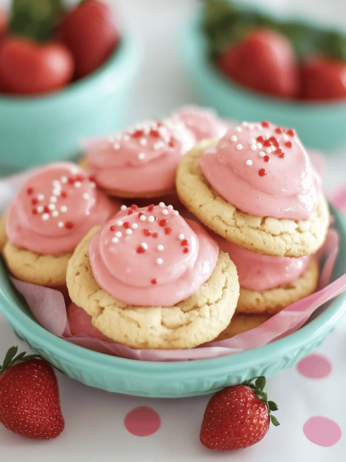 Strawberry Milkshake Cookies