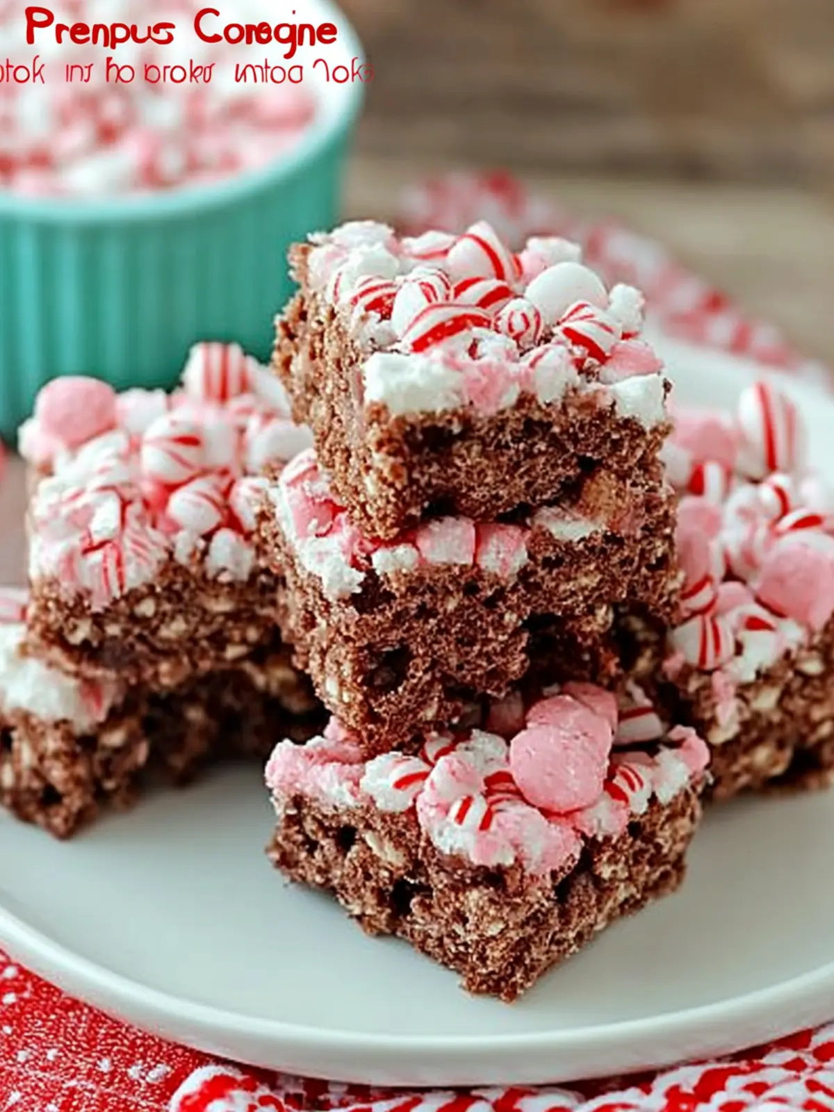 Peppermint Hot Chocolate Krispies Treats