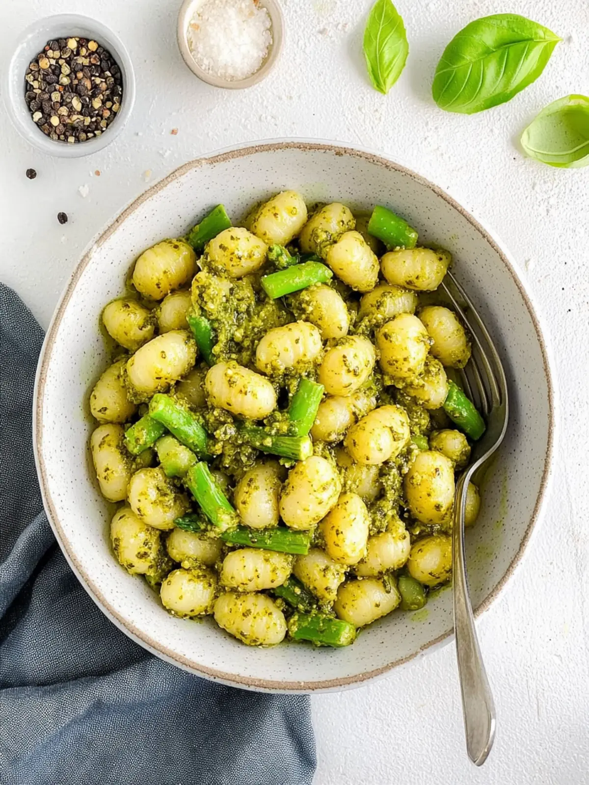 Pesto Gnocchi with Asparagus