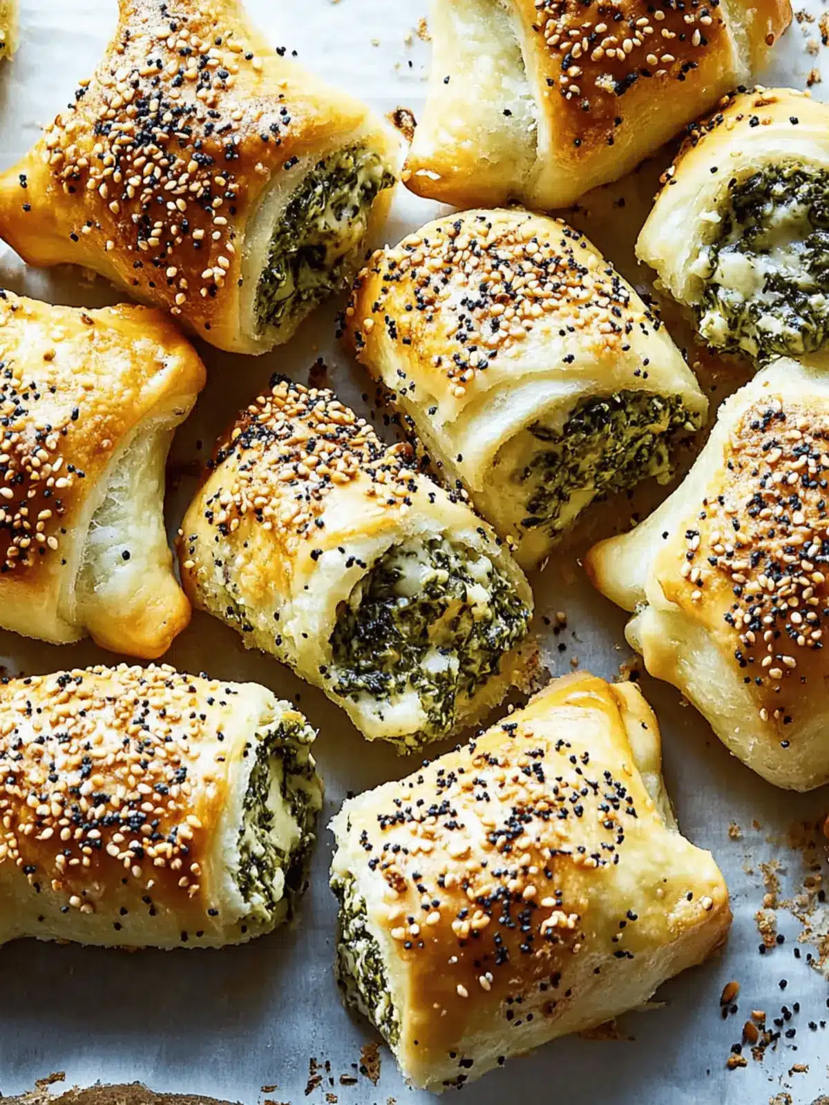 Savory Spinach Dip Rolls: Perfect Appetizer for New Year's Eve 3 Spinach Dip Rolls for New Years eve