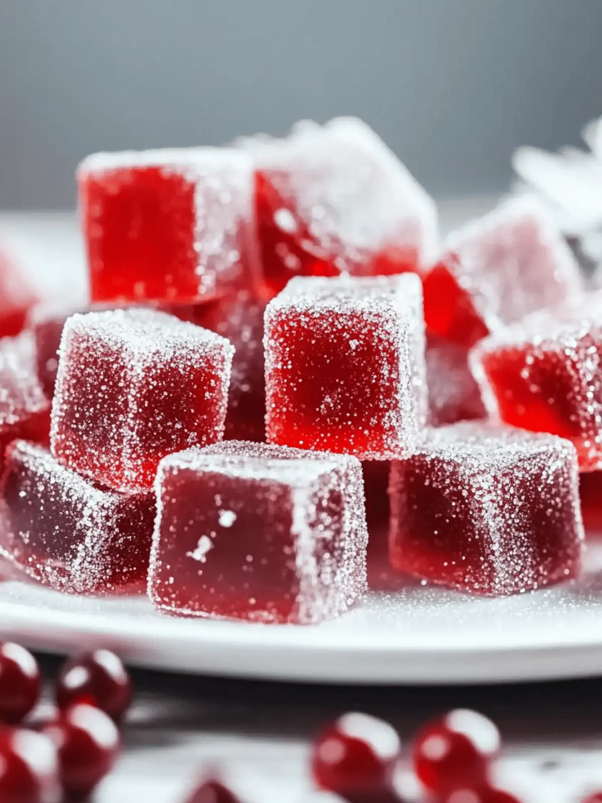 Festive Cranberry Jelly Candies for Delicious Holiday Gifting