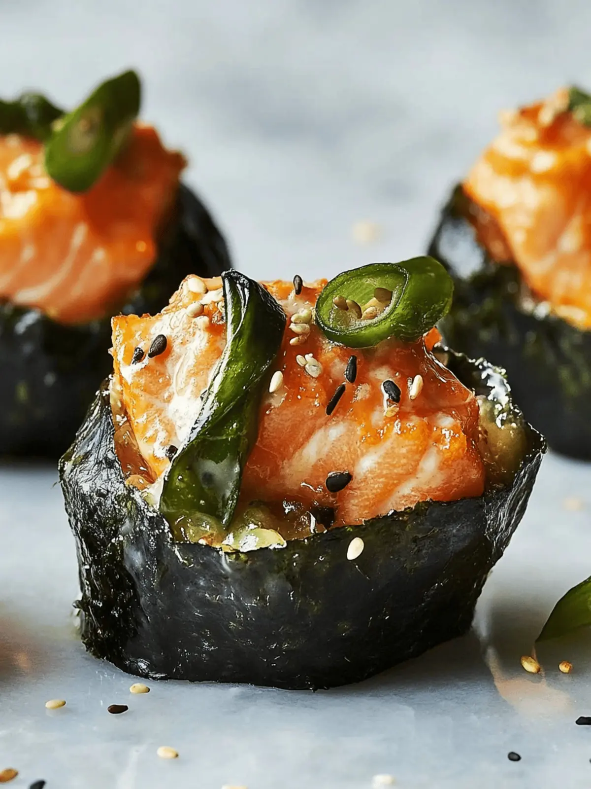 Baked Salmon Sushi Cups: Your Perfect New Year's Eve Appetizer 2 Baked Salmon Sushi Cups - New Year's Eve Appetizer