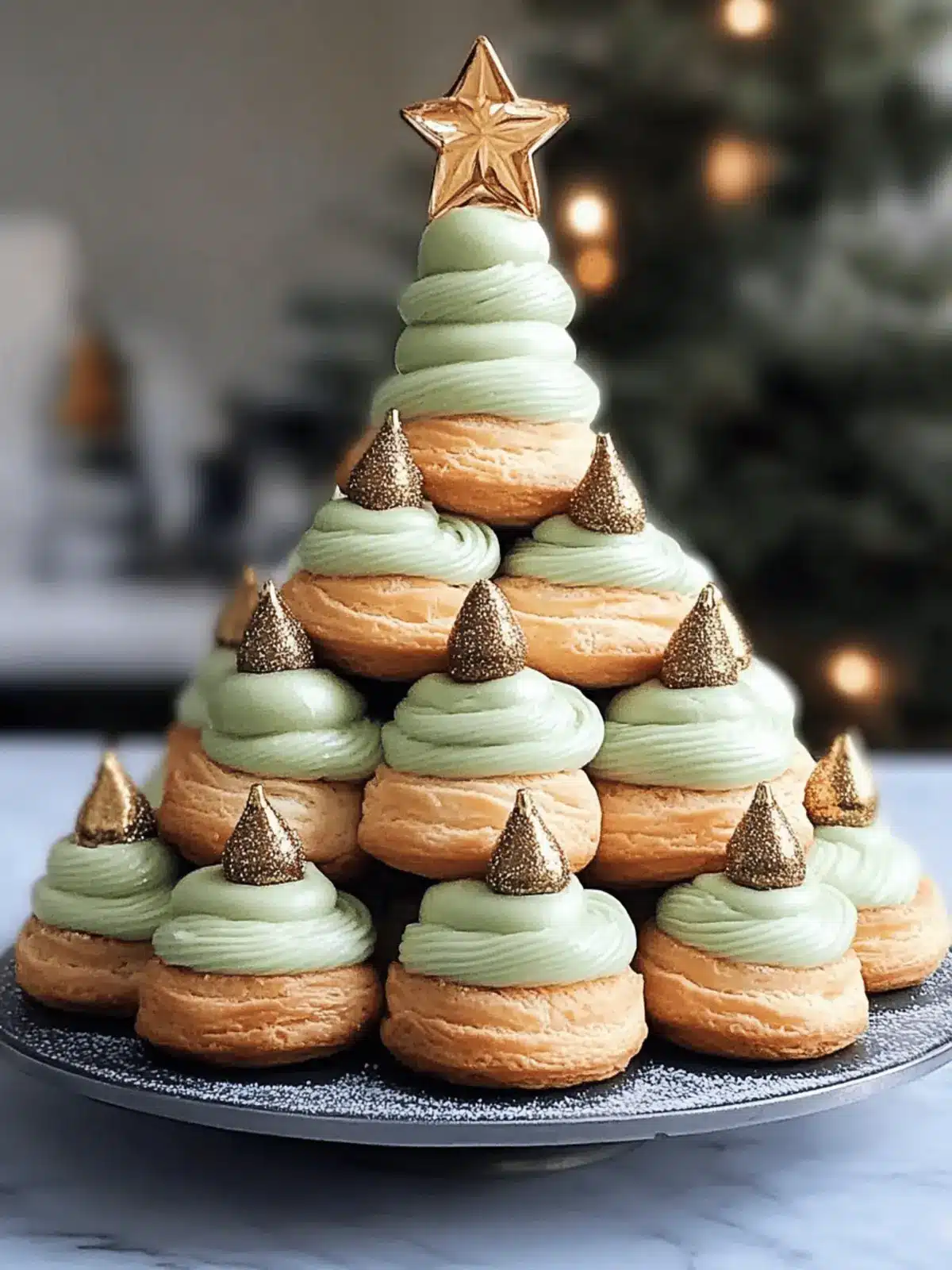 Irresistible Christmas Tree Cream Puffs for Festive Fun