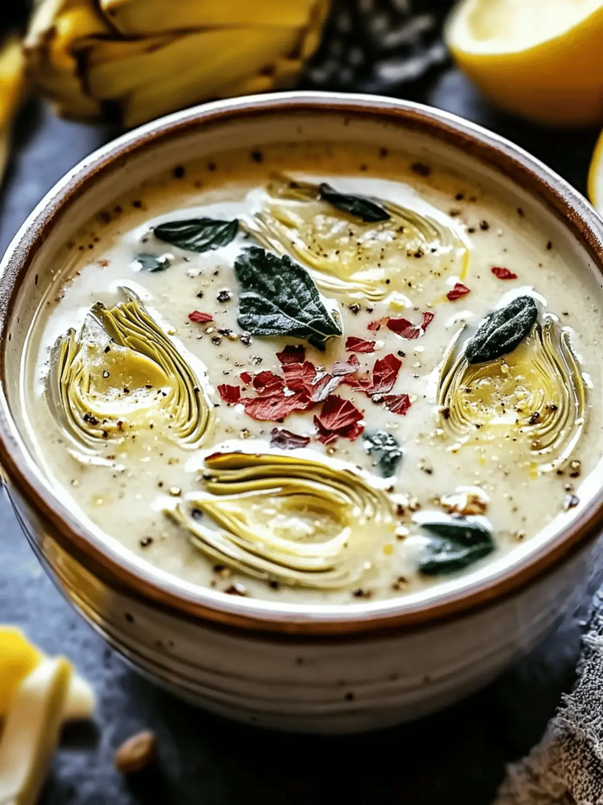 Creamy Lemony Tuscan Artichoke Soup for Cozy Nights Ahead 2 Creamy Lemony Tuscan Artichoke Soup for Cozy Nights
