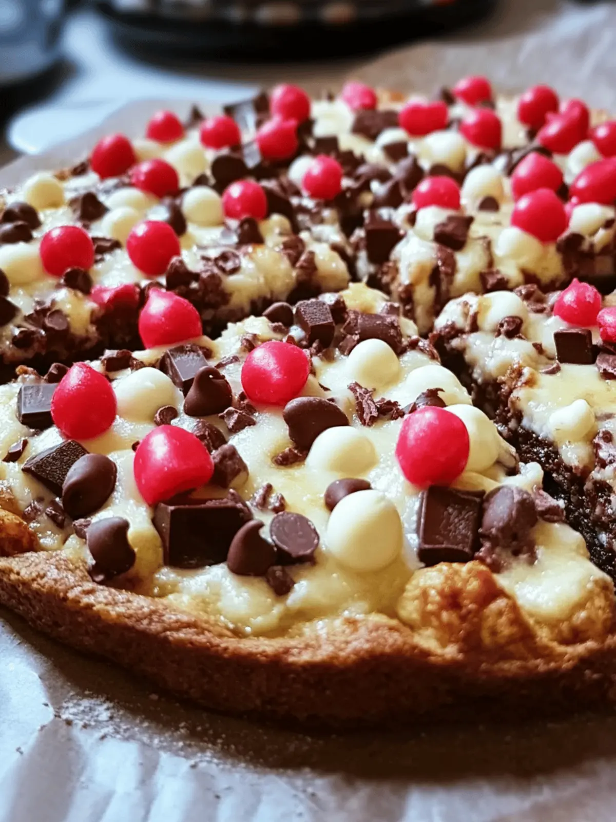White Chocolate Brownie Pizza