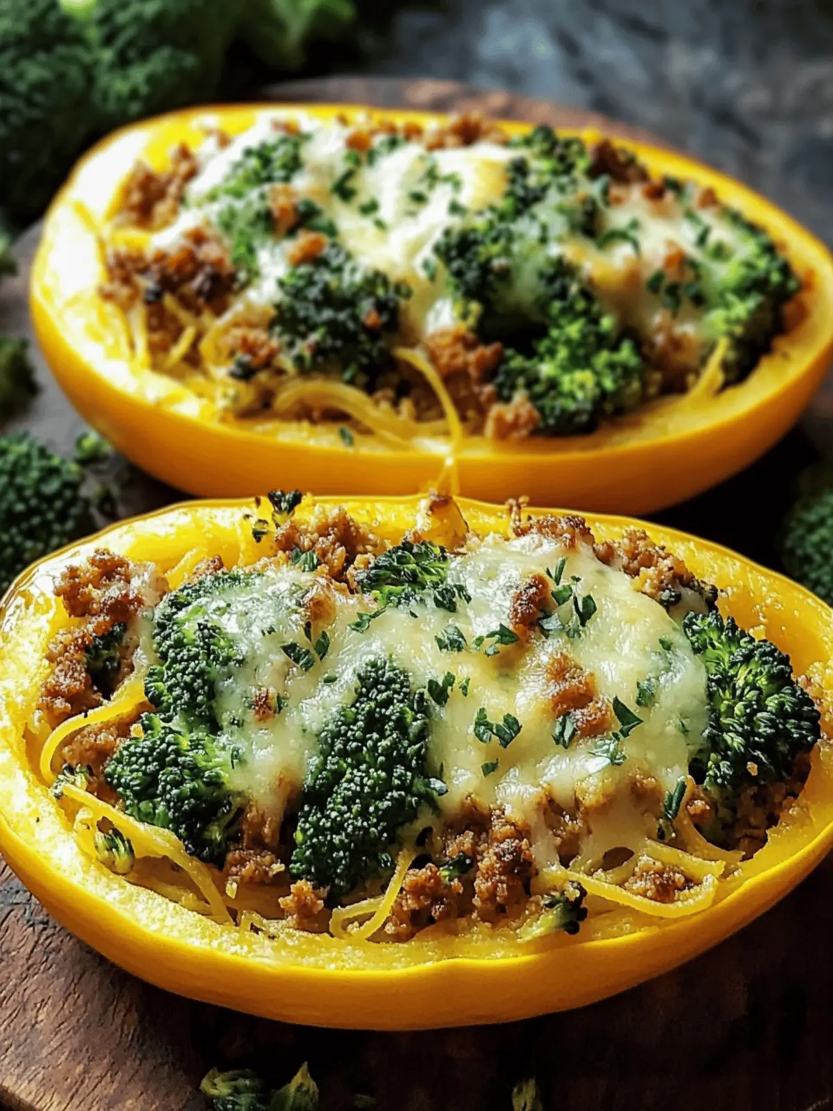 Stuffed Spaghetti Squash Broccoli: A Quick Comfort Dish 2 Stuffed Spaghetti Squash Broccoli