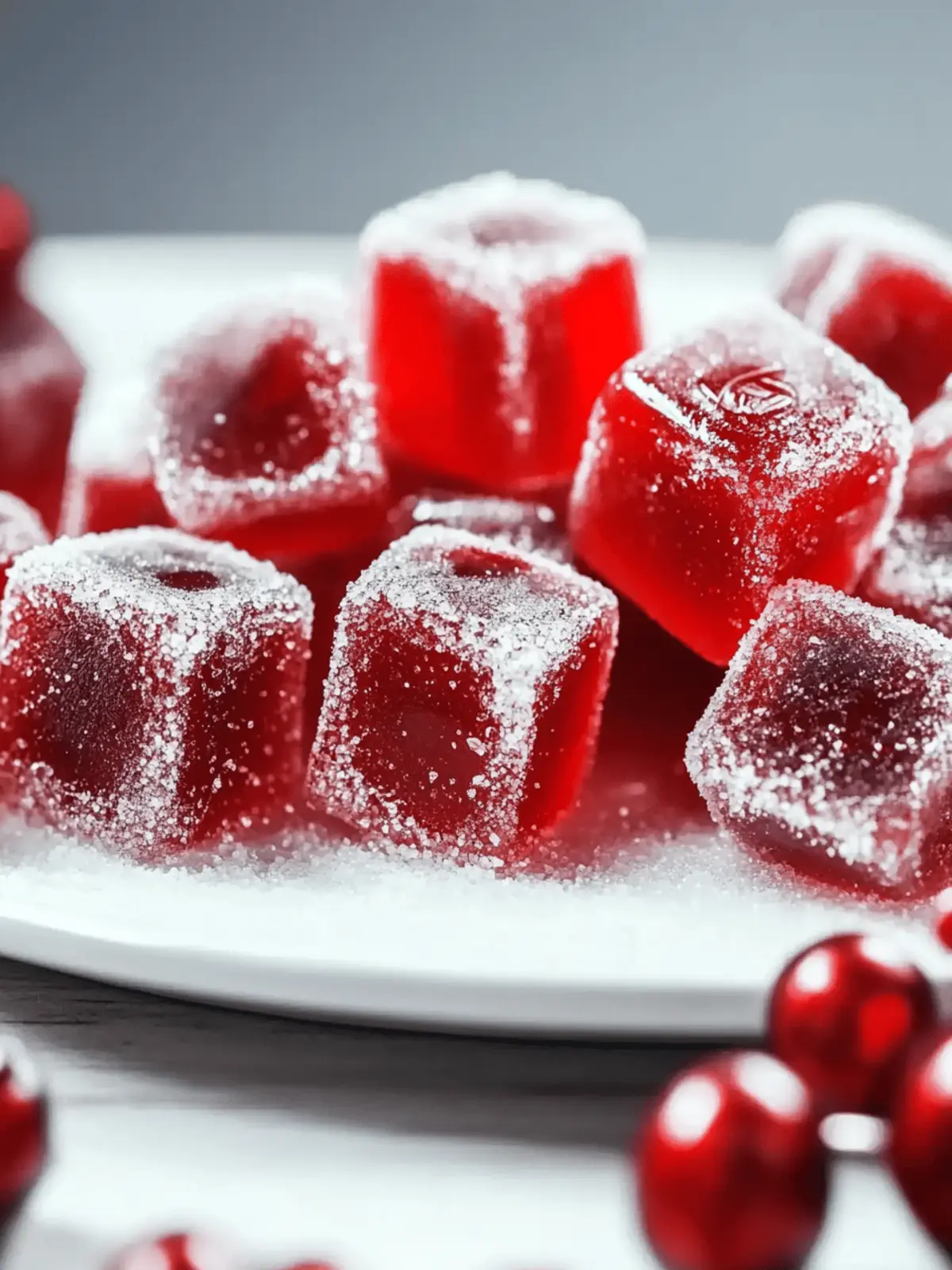 Festive Cranberry Jelly Candies for Delicious Holiday Gifting