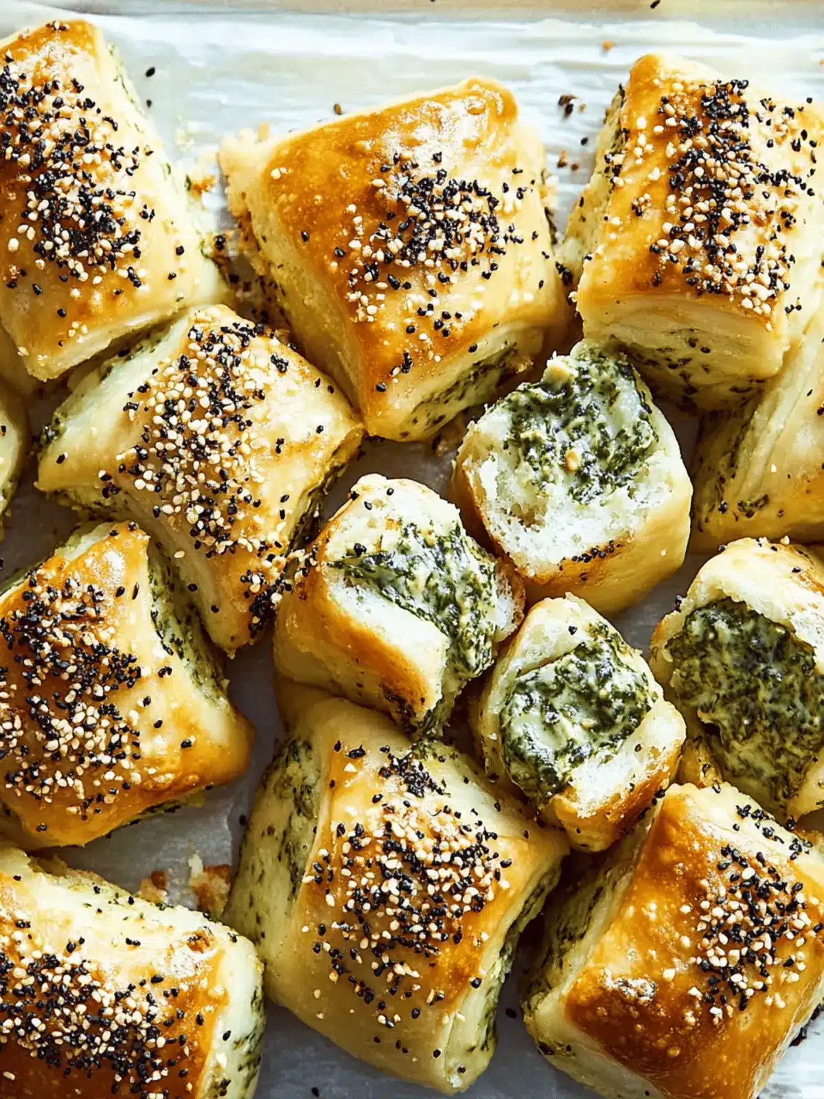 Savory Spinach Dip Rolls: Perfect Appetizer for New Year's Eve 2 Spinach Dip Rolls for New Years eve