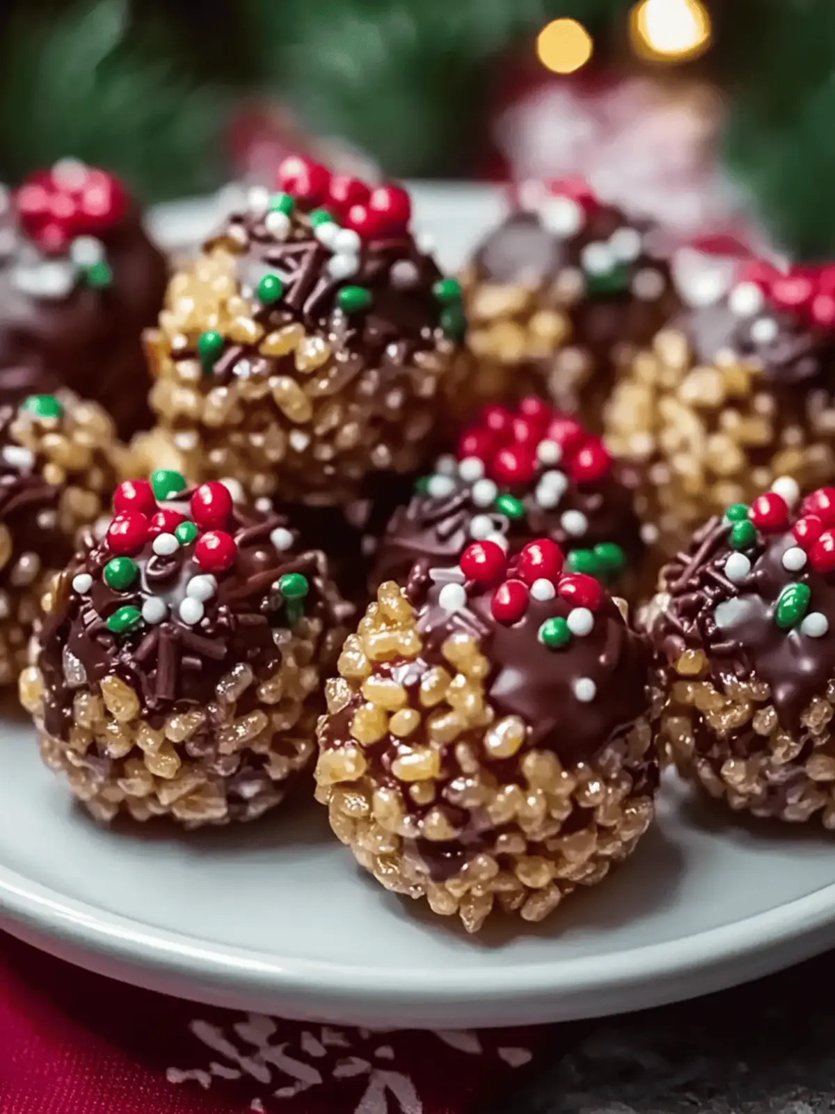 Christmas Chocolate Rice Krispie Balls