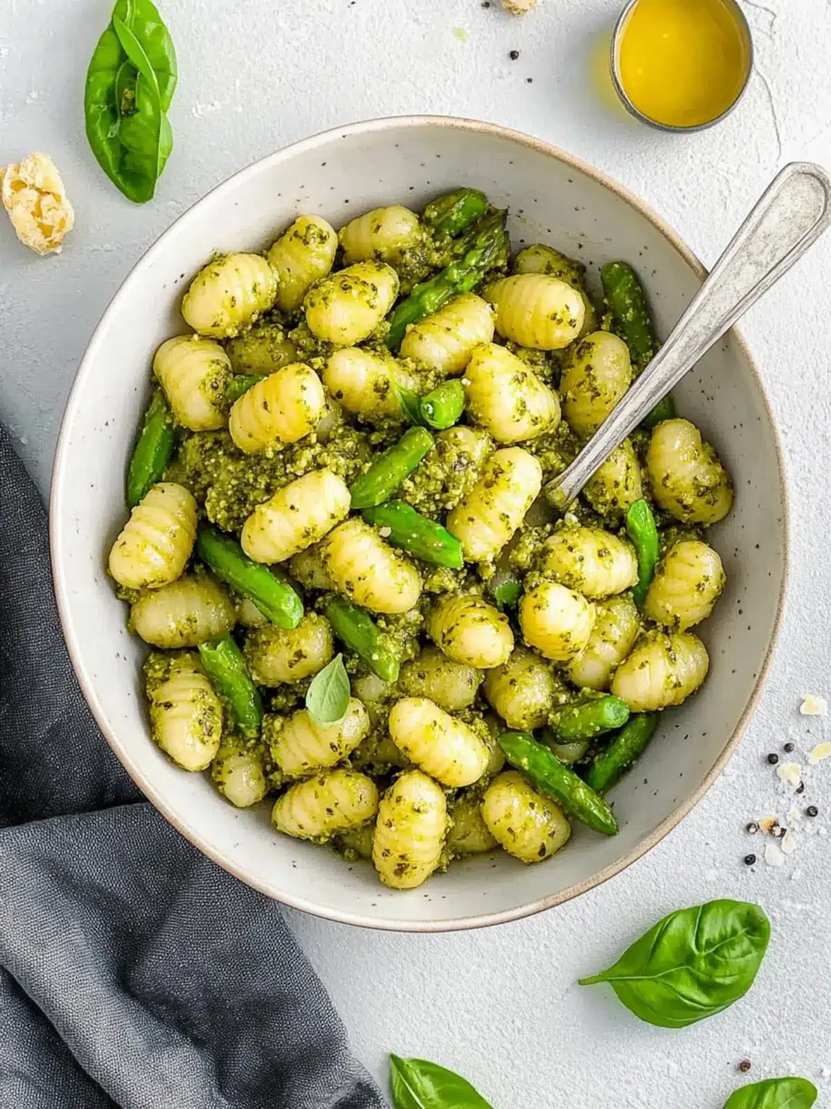 Pesto Gnocchi with Asparagus