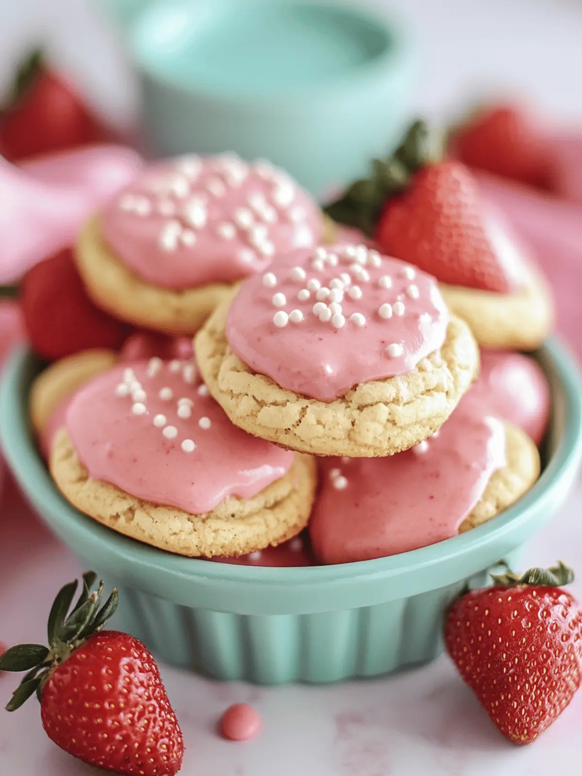 Strawberry Milkshake Cookies