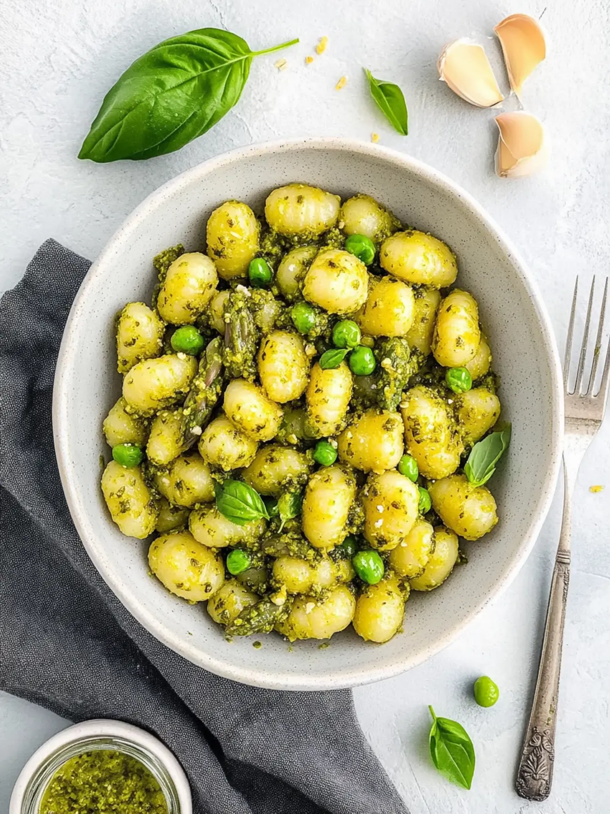 Pesto Gnocchi with Asparagus