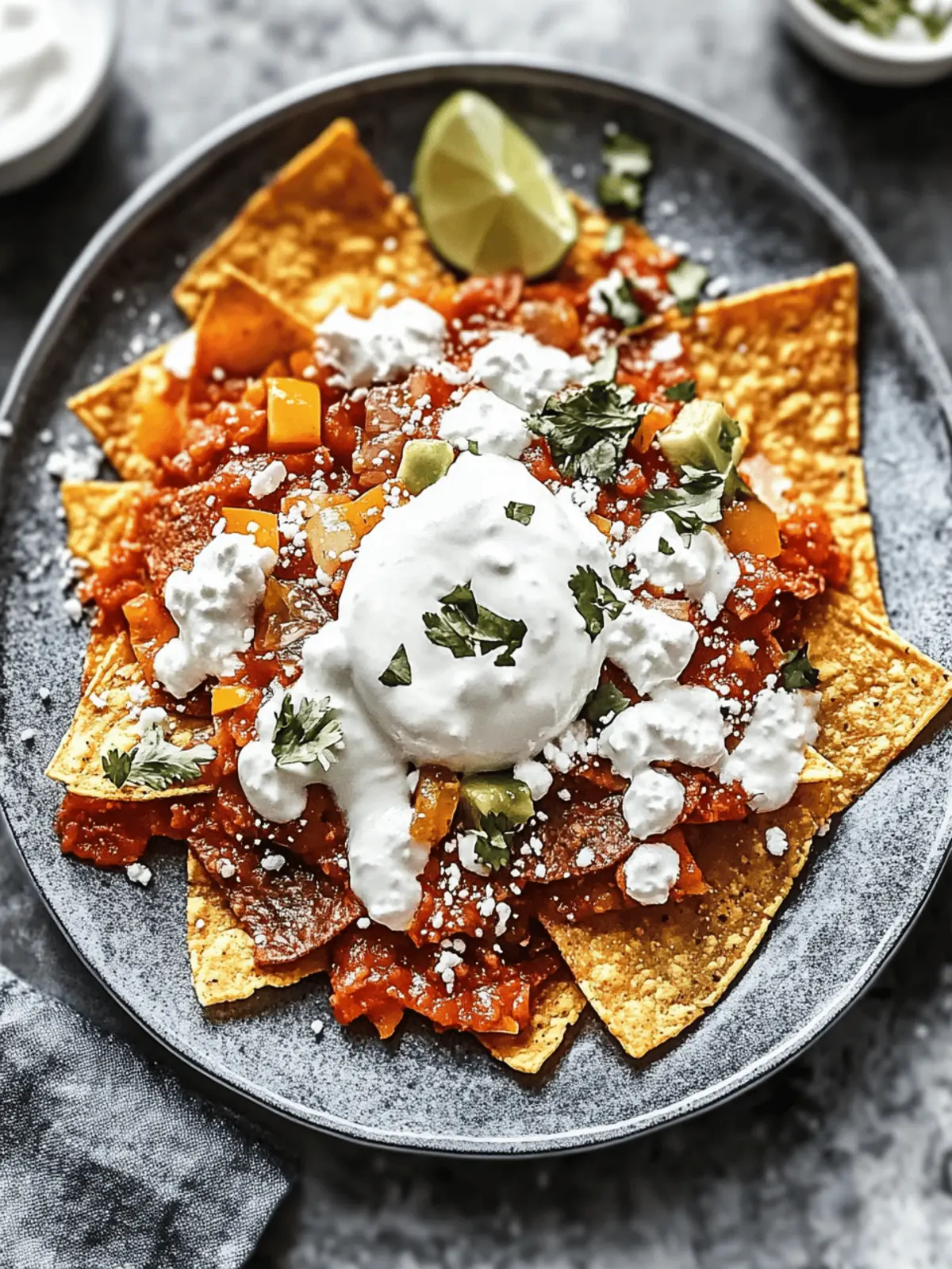 Chilaquiles Bliss: Crispy Tortillas with Zesty Guajillo Sauce