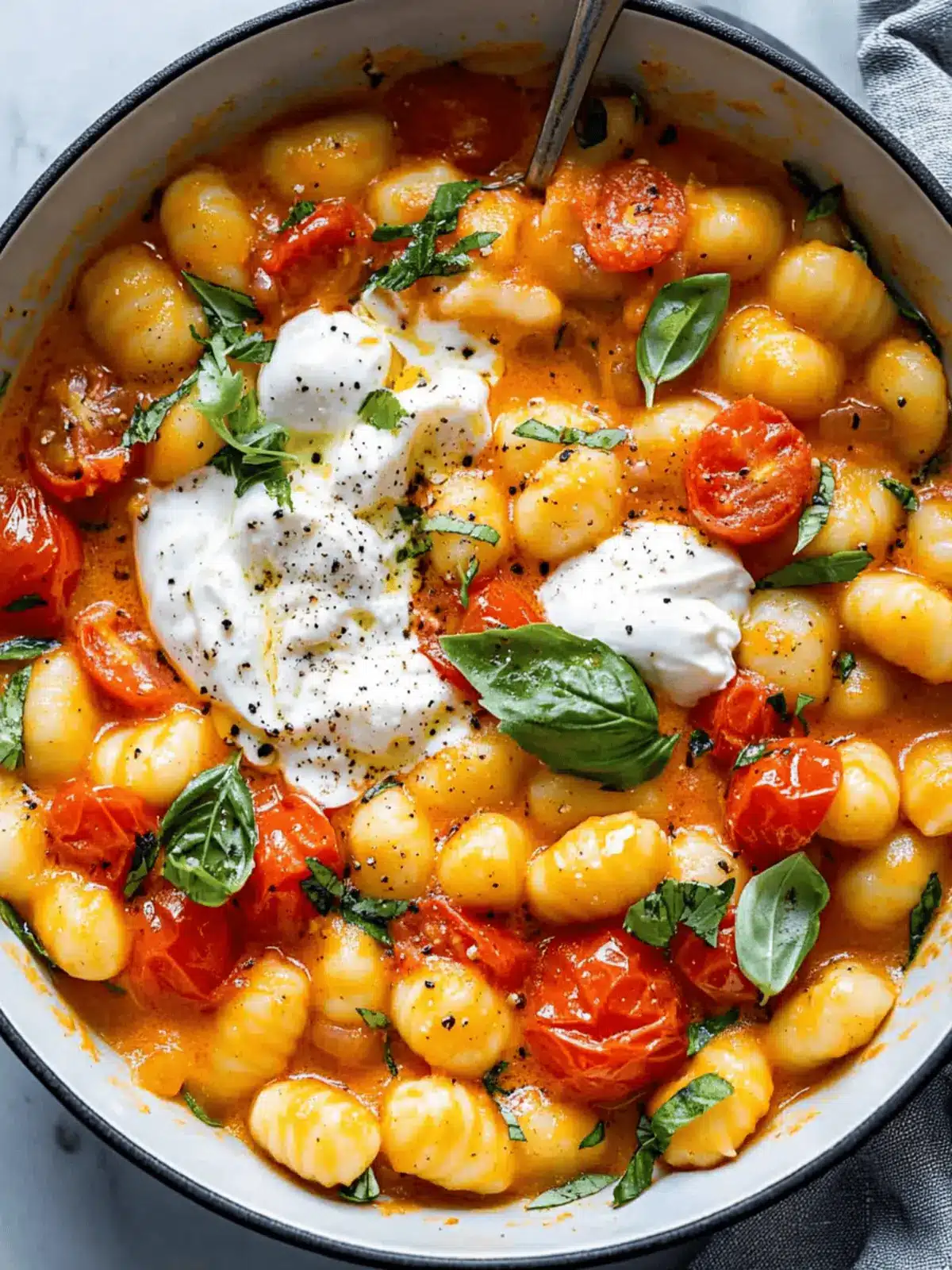 Creamy Tomato Gnocchi with Burrata Ready in 30 Minutes 3 30 Minute Creamy Tomato Gnocchi with Burrata