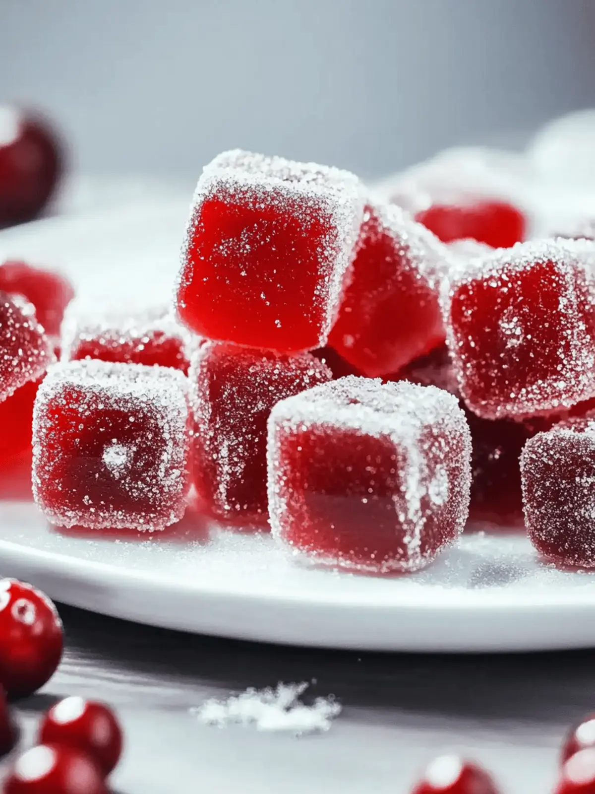 Festive Cranberry Jelly Candies for Delicious Holiday Gifting