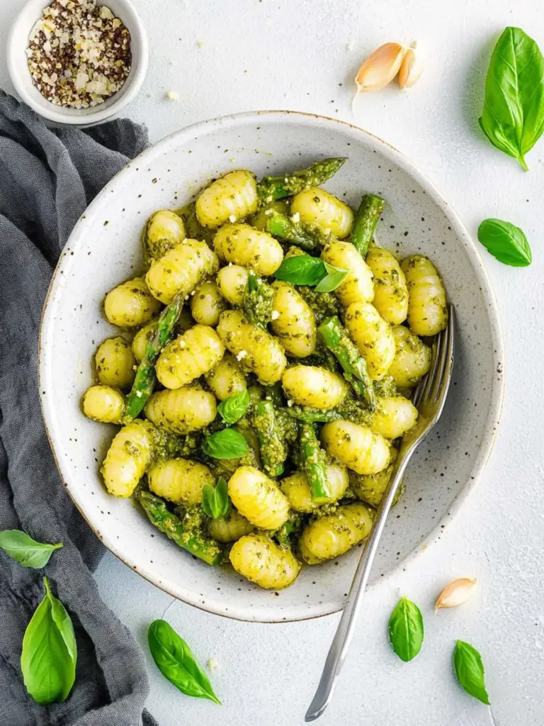 Pesto Gnocchi with Asparagus