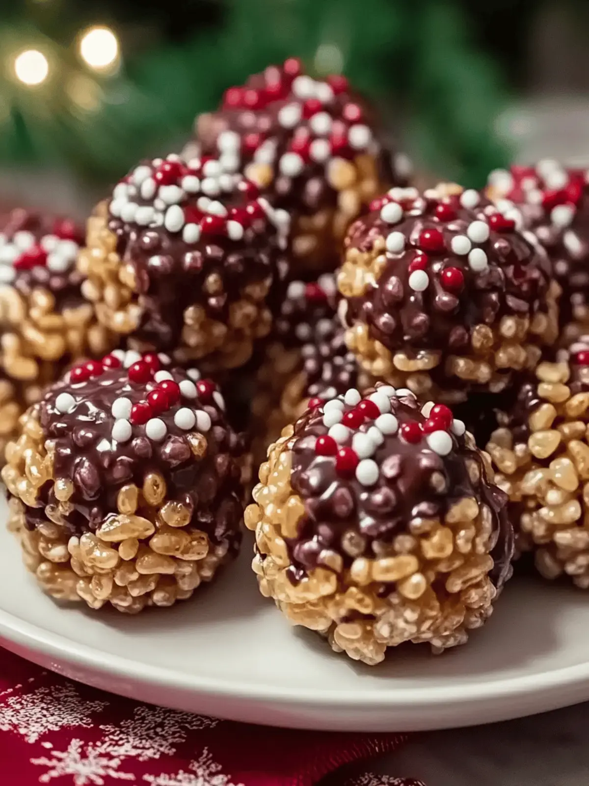 Christmas Chocolate Rice Krispie Balls