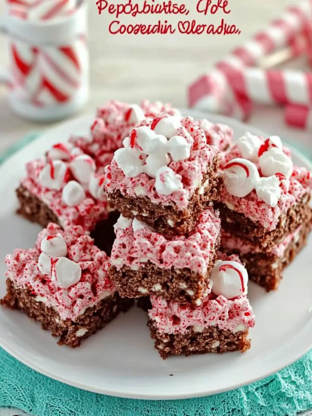 Peppermint Hot Chocolate Krispies Treats