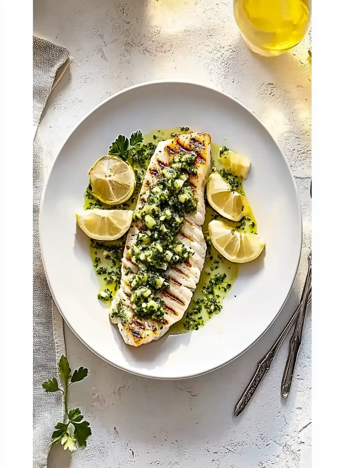 Savory Mediterranean Sea Bass with Zesty Herb Salsa Verde 4 Mediterranean Sea Bass with Herb Salsa Verde