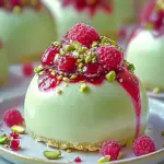 Indulge in Pistachio & Raspberry Cheesecake Domes Today 6 Pistachio & Raspberry Cheesecake Domes